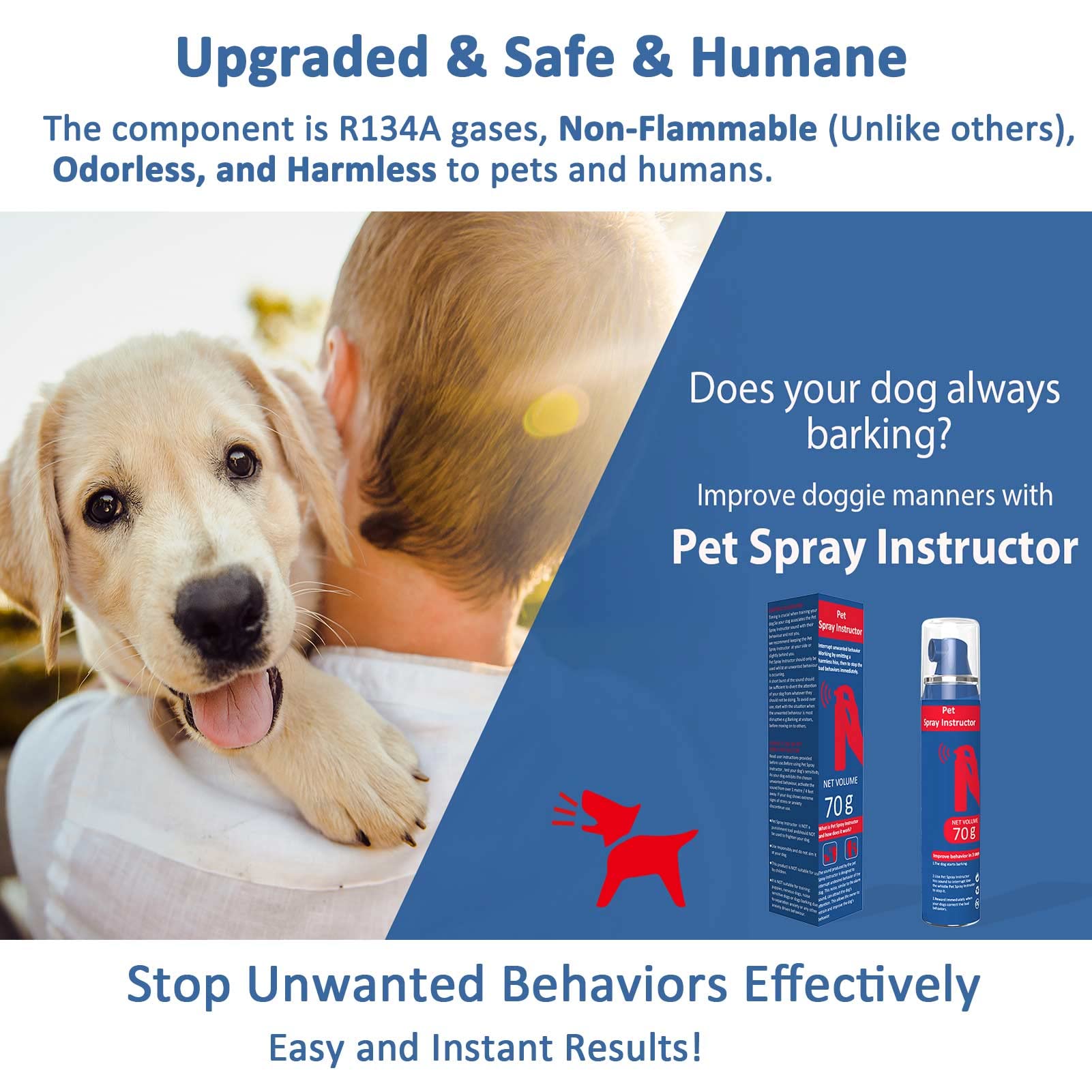 Gutes Leben Dog Corrector Spray, 70ml, Instructor Spray Dog Trainer for Stops Barking, Jumping Up, Help Stop Unnecessary Dog Beh