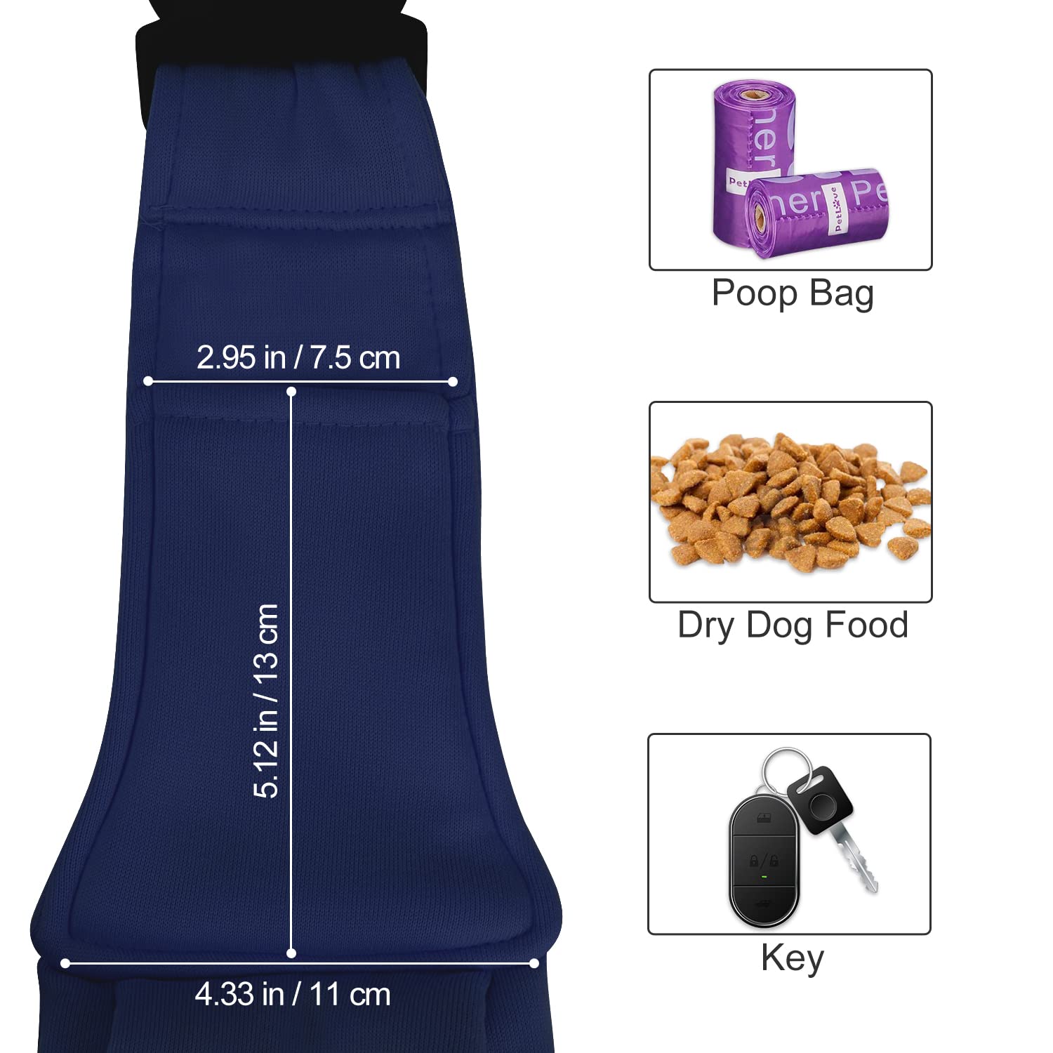 Petloft Reversible Dog Cat Sling Carrier, Small Dog Carrier, Adjustable Dog Sling, Hands Free Cross Body Carrier With Collar Hook For Dog/Cat/Bunny Up To 11Lb (Blue)