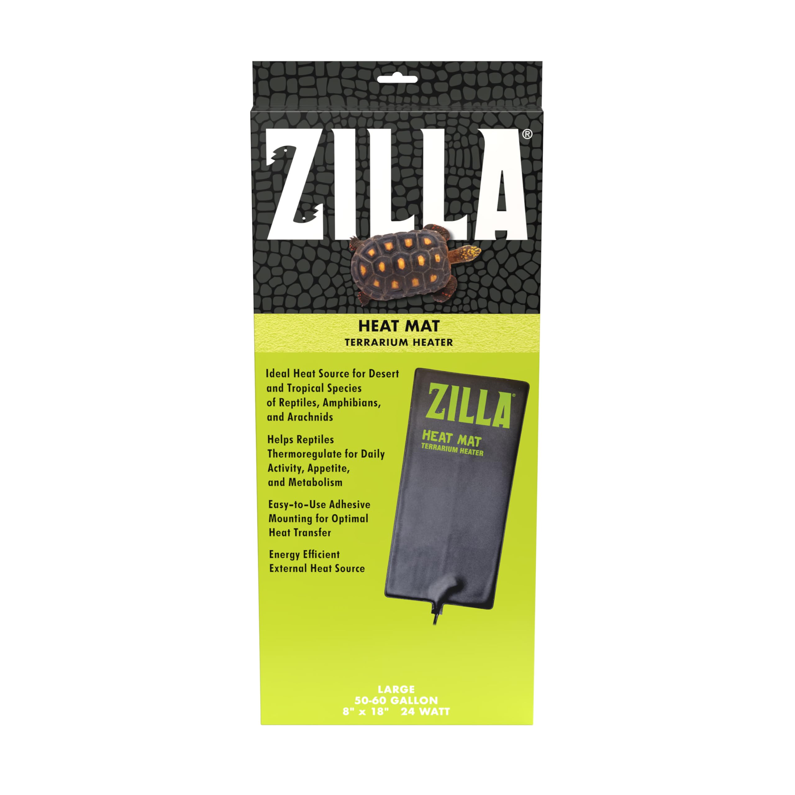 Zilla Terrarium Heat Mats Black Large, 50-60 Gallon, 24 Watt
