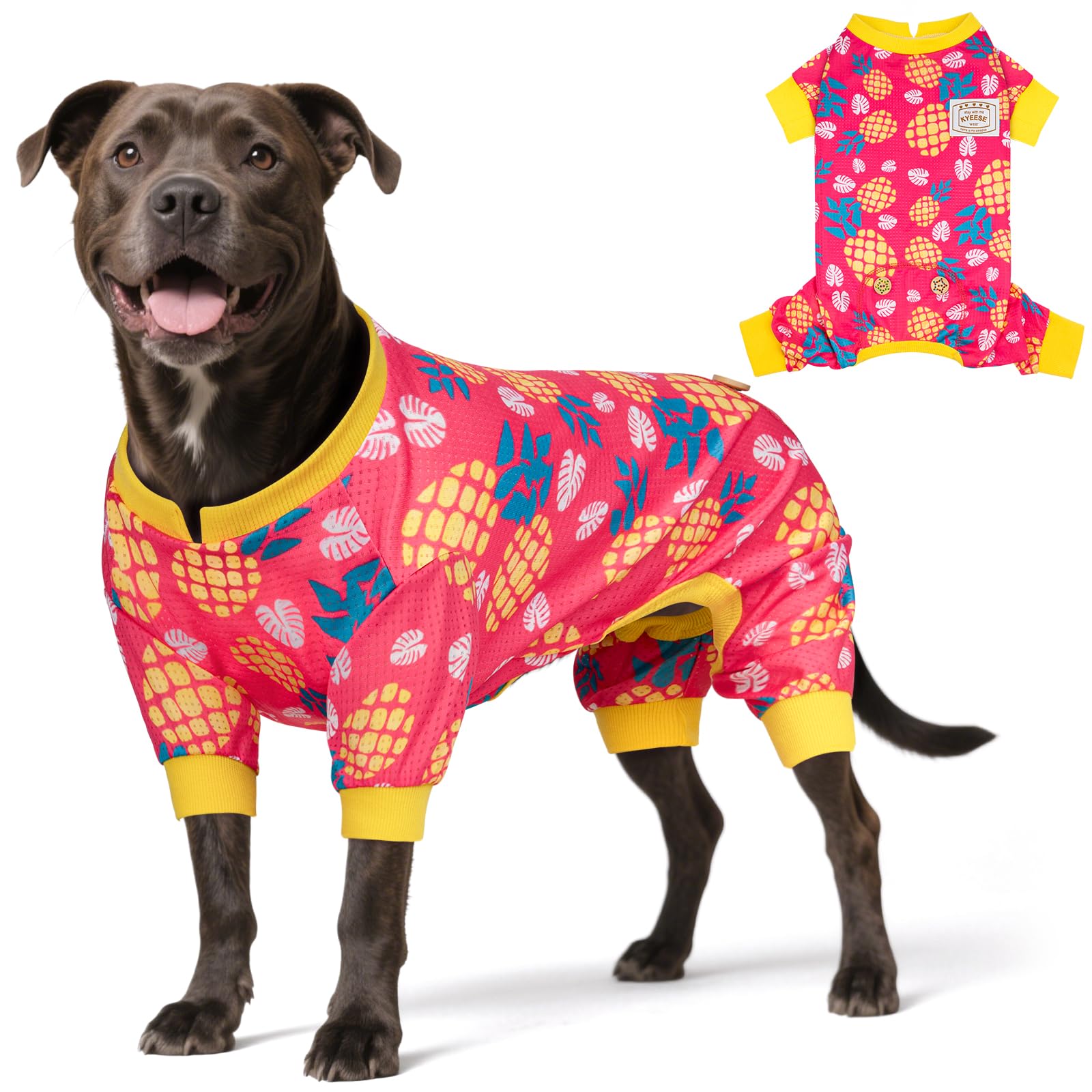 Kyeese Dog Pajamas For Large Dogs Lightweight Dog Pjs Dog Onesie Jumpsuit Dog Hair Shedding Cover Great For Summer