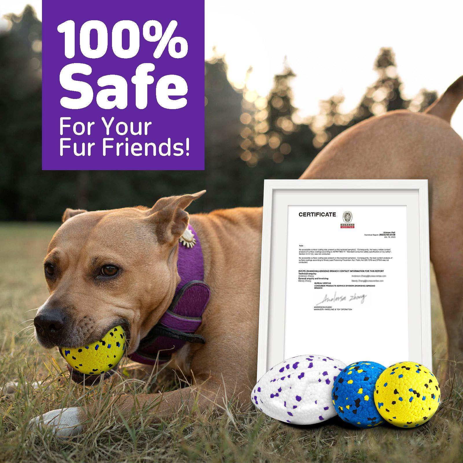 Kimee Dog Balls Upgraded Dog Tennis Balls For Aggressive Chewers, 5.3'' Indestructible Tennis Ball, More Bite-Proof Chew Toys, L