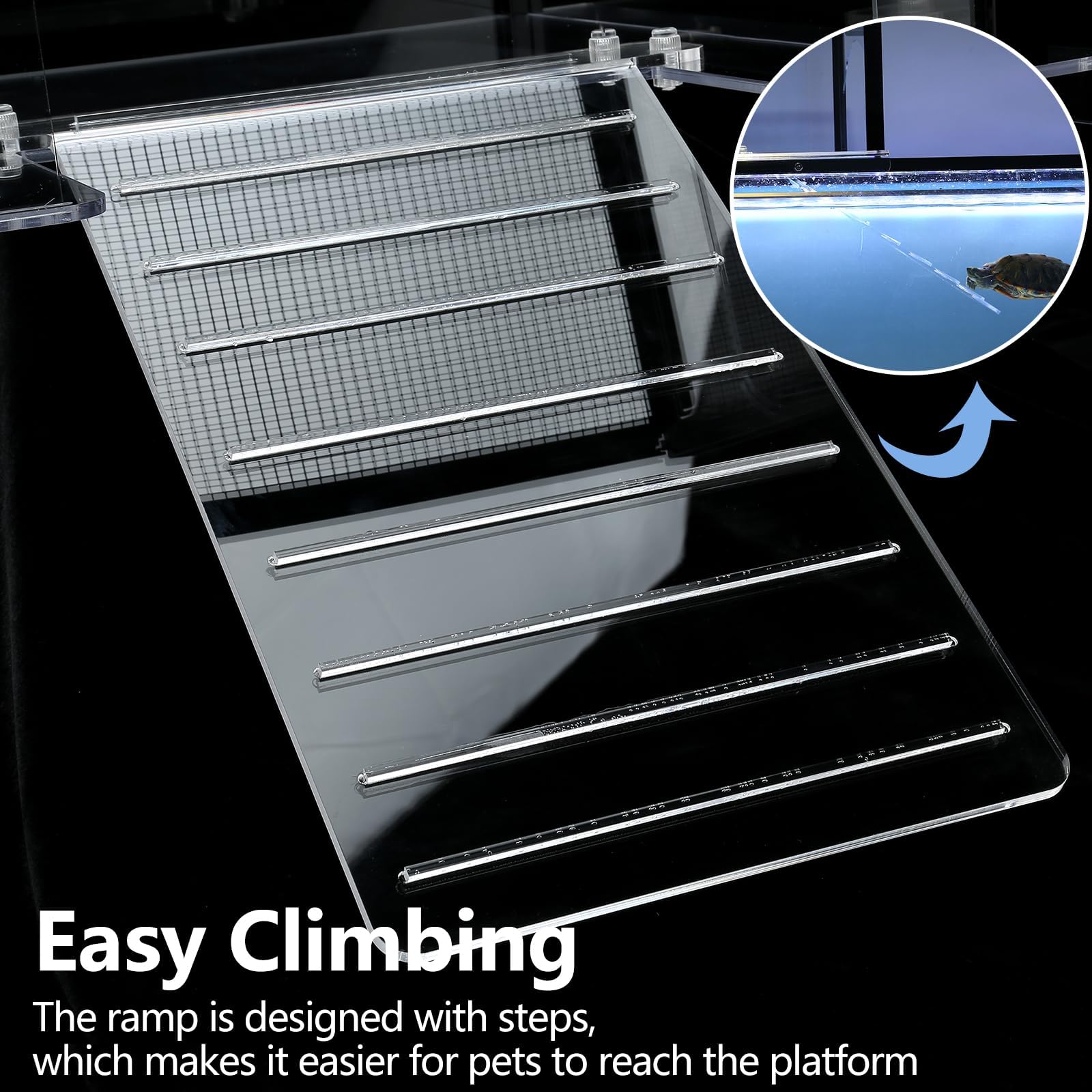 Turtle Topper Basking Platform for Aquatic Turtles 40 Breeder 75 Gallon, Aquatic Reptile Ramp Dock, Terrace, Turtle Tank Accesso