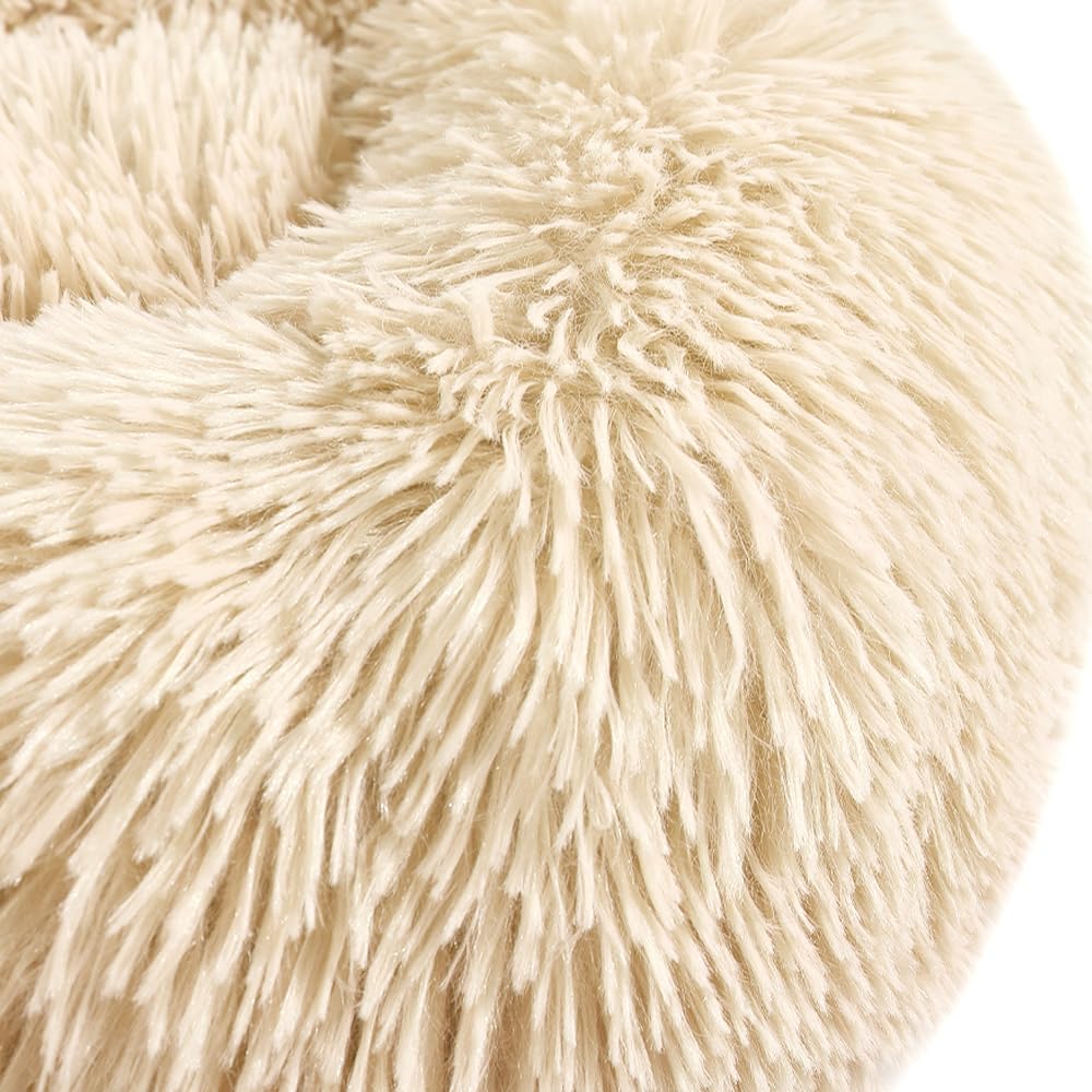 Otoez Kitten Puppy Bed Extra Small Xs Round Dog Cat Beds Anti Anxiety Plush Pet Calming Donut Bed With Non-Slip Waterproof Botto