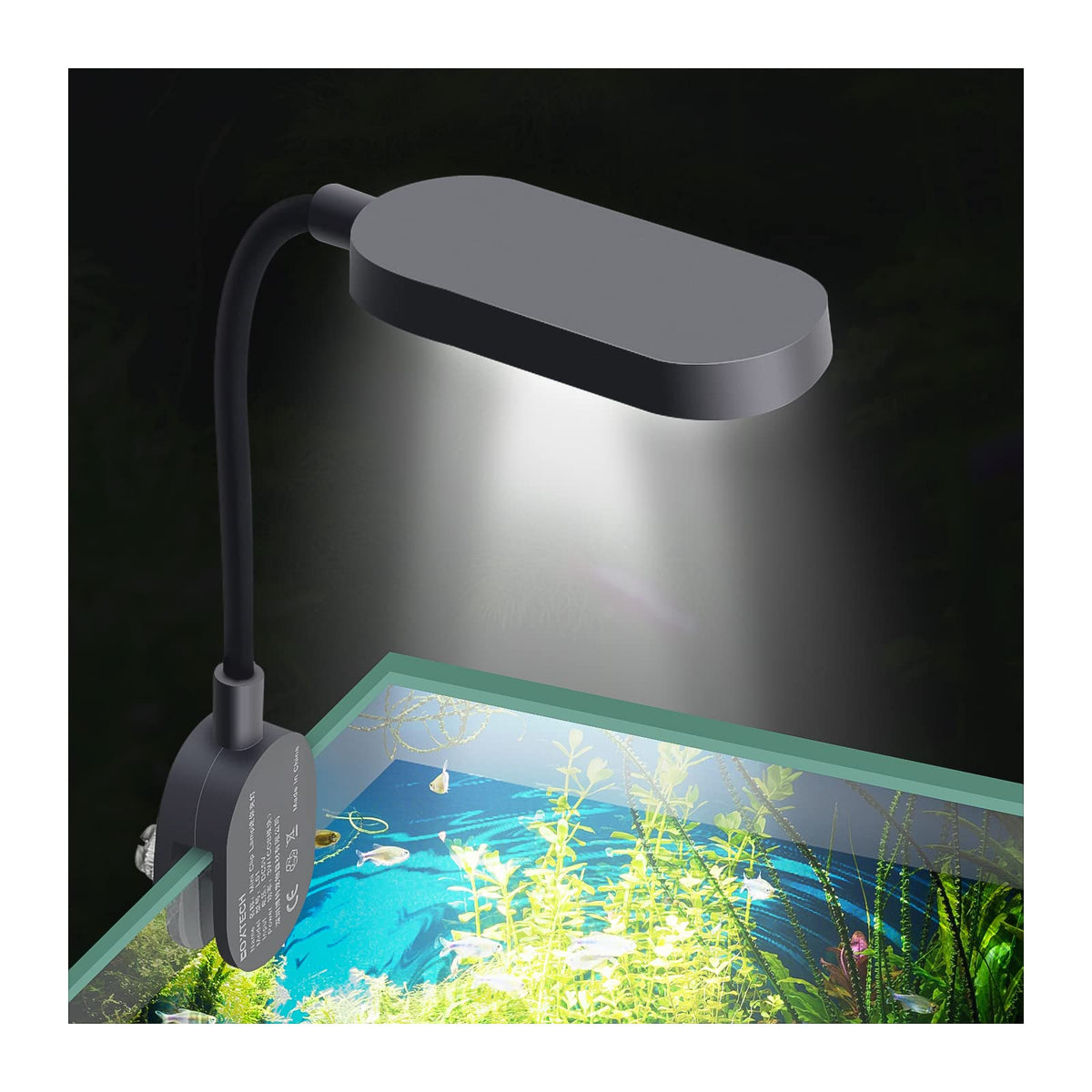 Upettools Aquarium Light Full Spectrum Fish Tank Light Clip On Fish Tank Usb 360° Rotation Lighting For Freshwater Tank 5W