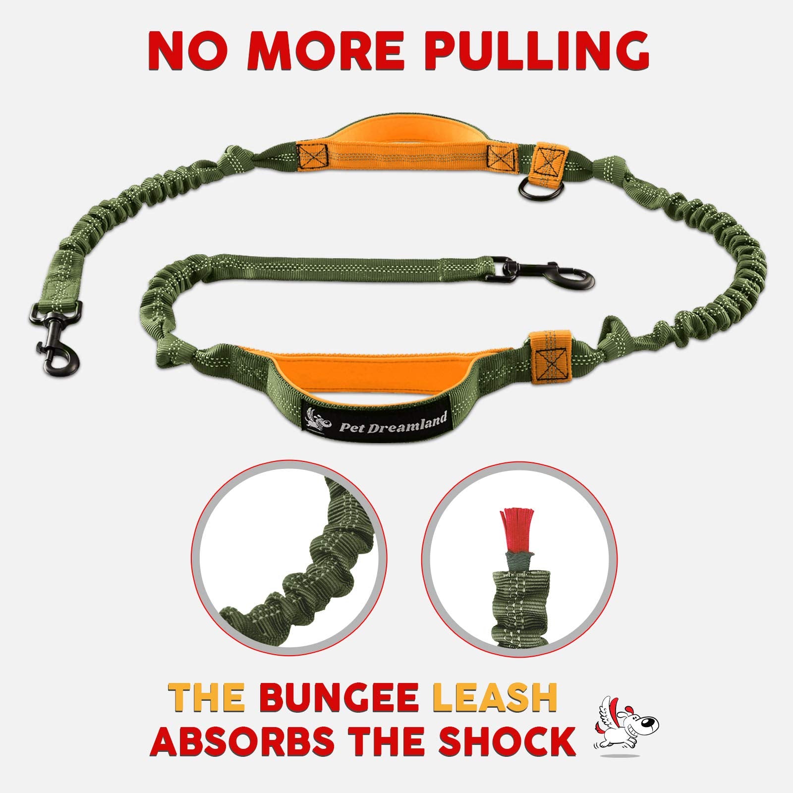Retractable Hands Free Dog Leash For Small Dogs | Waist Leash For Dog Walking, Hiking | Dog Running Leash | Belt Leash For Medium Dogs | Service Dog Leash | Dog Walking Accessories | Bungee Dog Leash