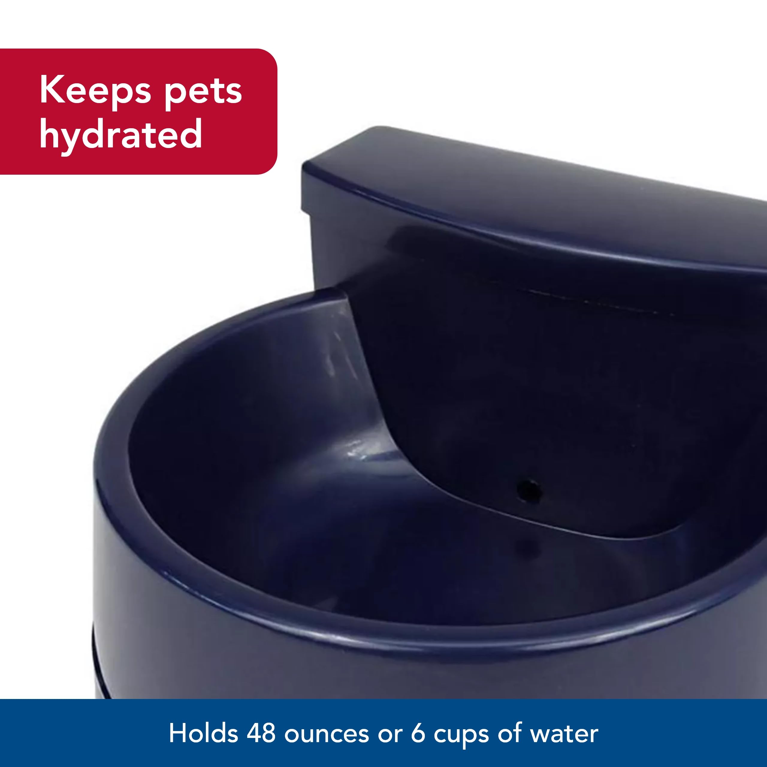 Coastal Pet Bergan Auto-Wata - Outdoor Dog & Cat Water Dispenser - Automatic Water Bowl For Pets - Made From Durable, Bpa-Free Plastic - Self-Watering Cat & Dog Bowl - Navy, 48 Ounces