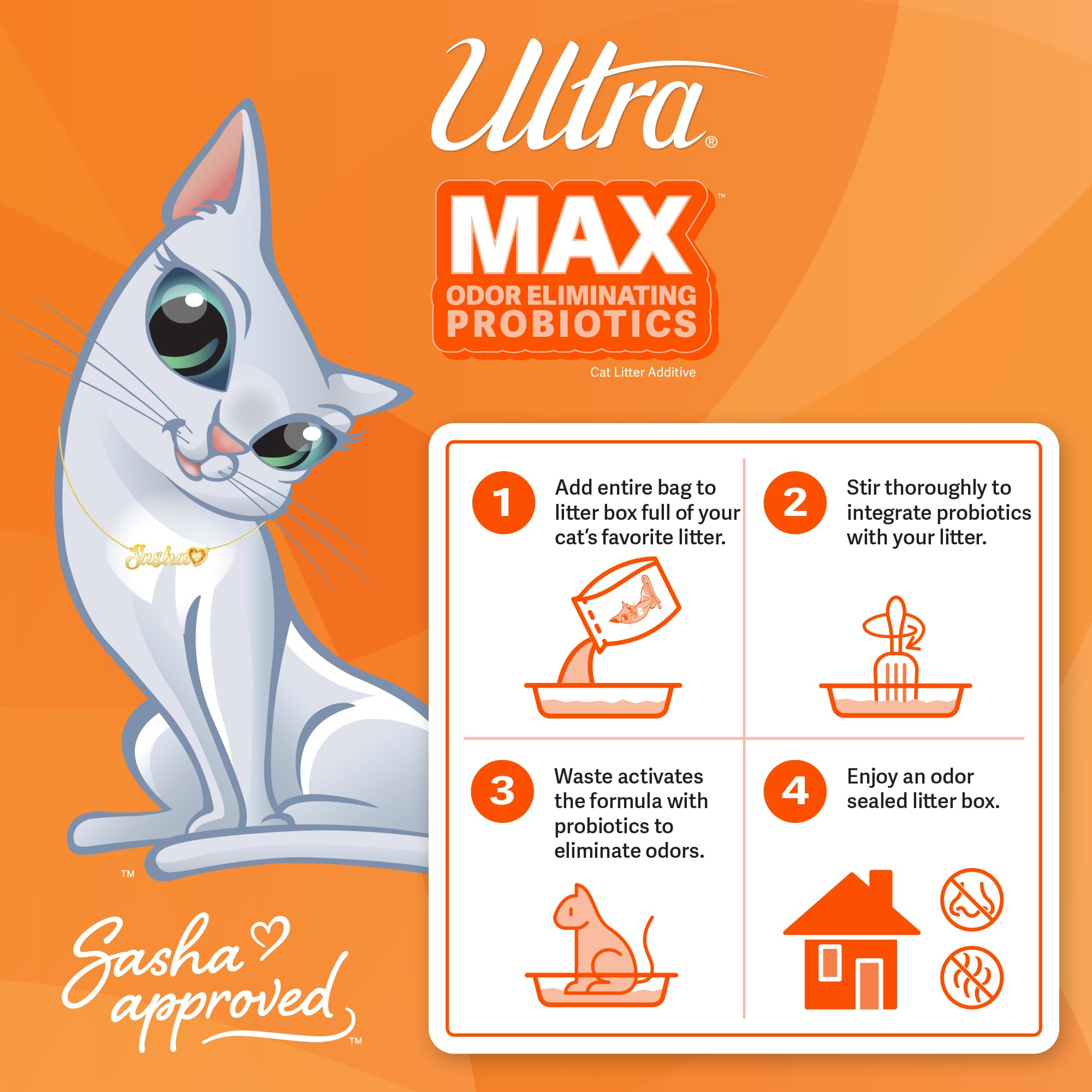 Ultra Max Odor Eliminating Probiotics: 500G (17.6Oz) Cat Litter Box Additive