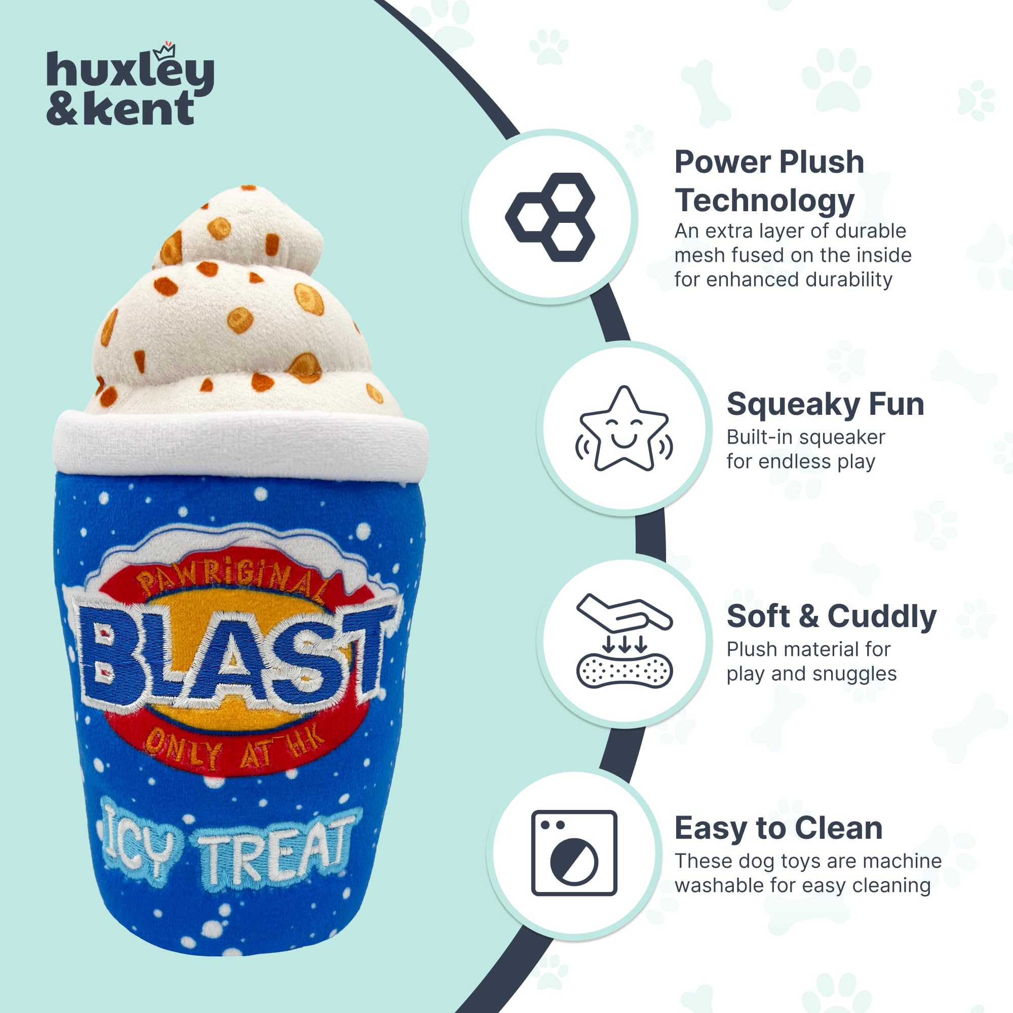 Huxley & Kent For Dogs - Arctic Blast Treat (Large) - Funny Dog Toy - Power Plush Dog Toy With Squeaker - Dog Gift - Fun, Durabl