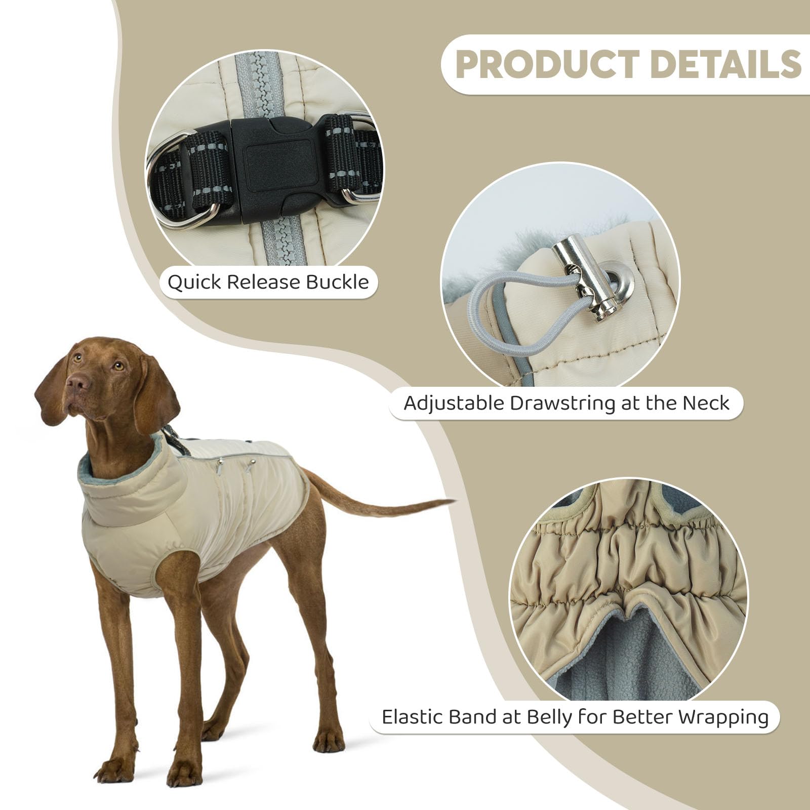 Idomik Warm Dog Coat - Built-In Harness, Water-Repellent, Windproof & Snowsuit For Small To Large Dogs