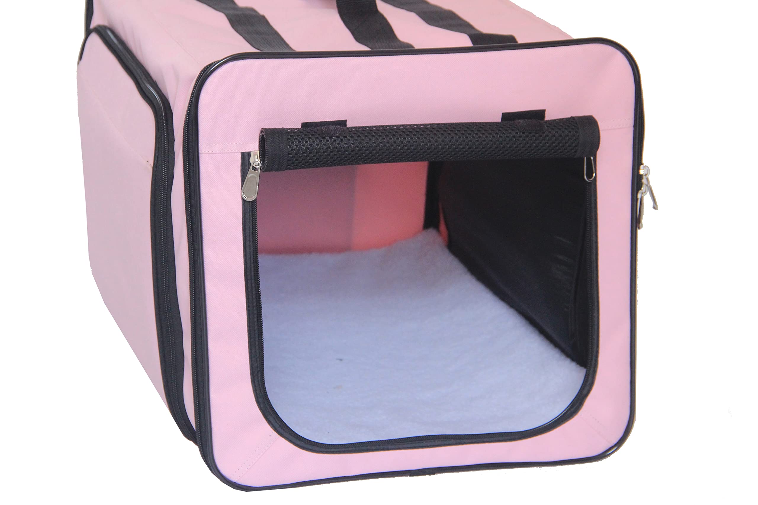 Pet Life Capacious Dual-Expandable Wire Folding Lightweight Collapsible Travel Pet Dog Crate(D0102H703V7.)