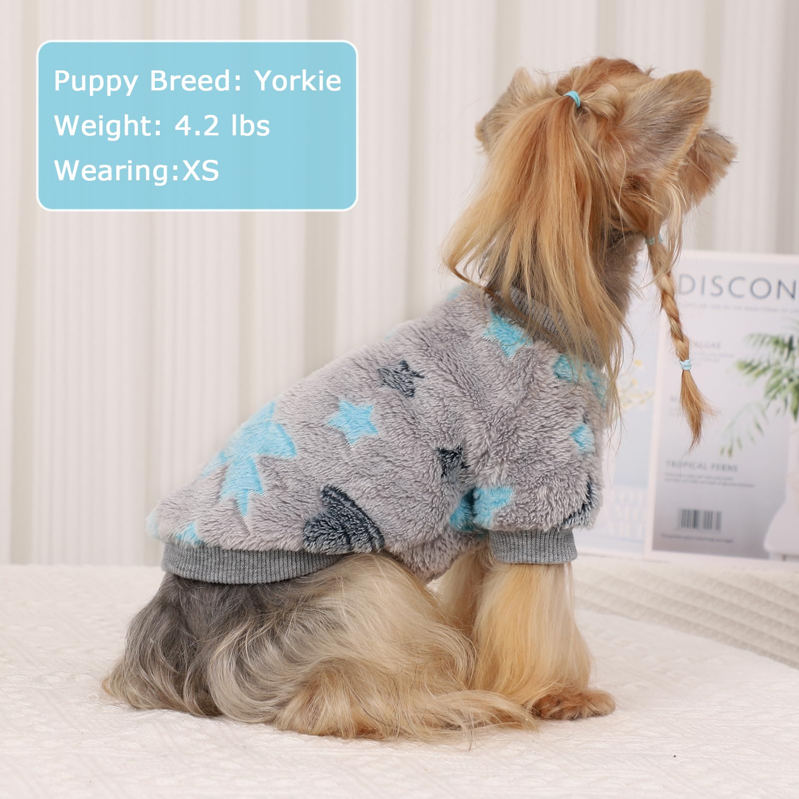 Kosiyi Small Dog Sweater Night Glow Fleece Dog Clothes For Small Dogs Girl Boy, Warm Pullover Dog Sweatshirt, Winter Pet Coat Ja