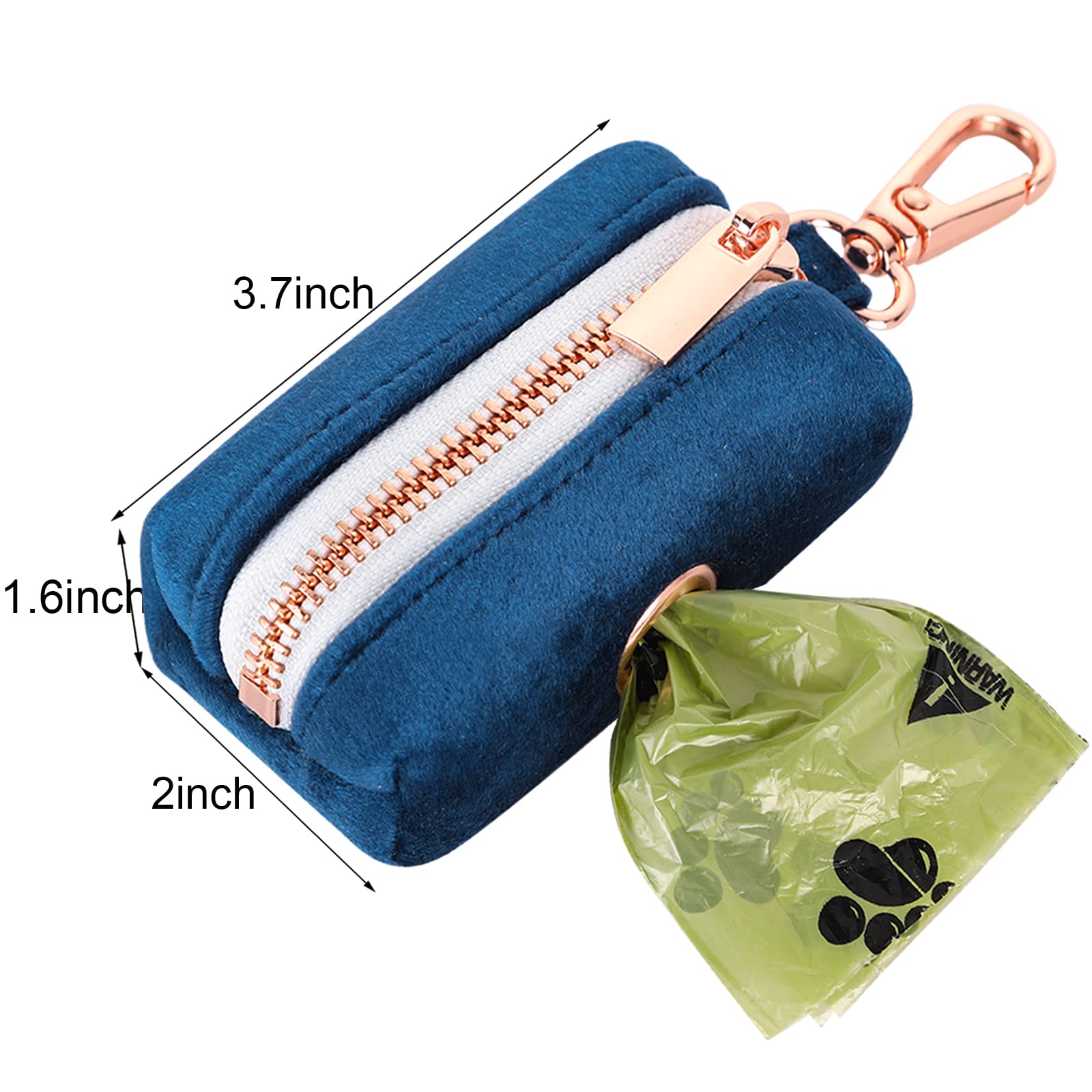 Aring Pet Dog Waste Bag Dispenser, Velvet Doggy Poop Bags Holders Attach To Any Leashes, Cute Portable Washable Pet Waste Pouch