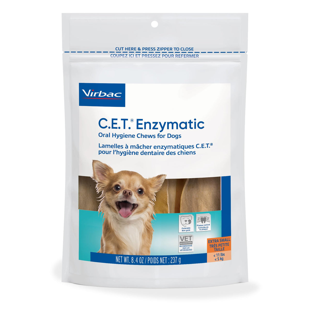 Virbac C.E.T. Enzymatic Oral Hygiene Chews For Dogs Beef 8.4 Ounces