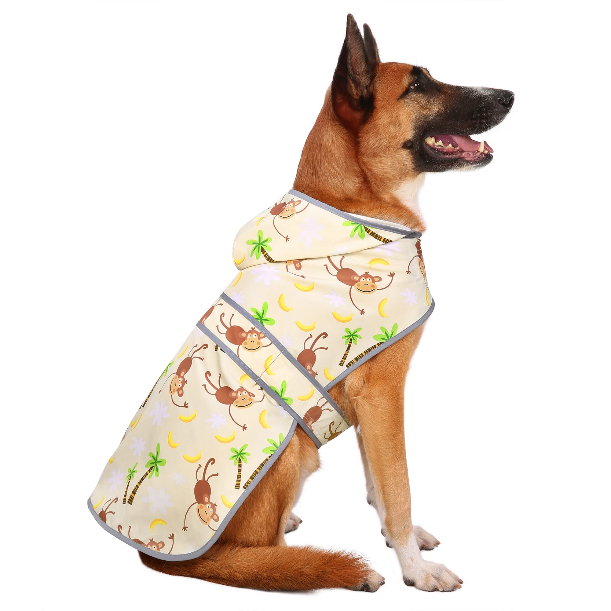 Dog Raincoats For Large Dogs With Hood And Leash Hole, Waterproof Dog Poncho Rain Jacket Coat For Large Pets And Dogs