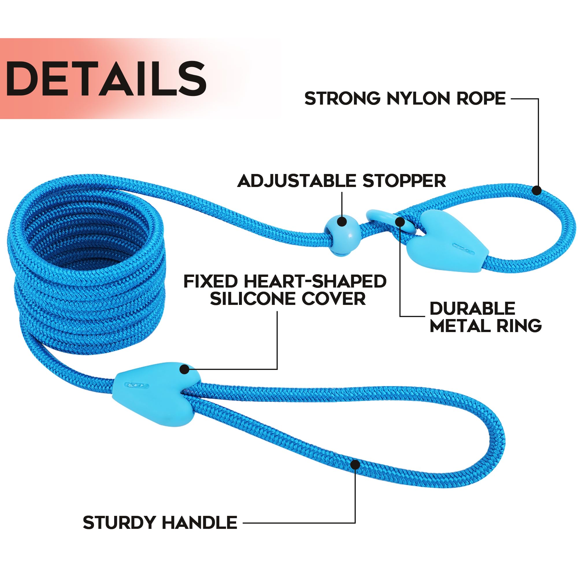Slip Leads For Dogs Puppy Leash Comfortable 6 Ft Heavy Duty Loop Leash No Pull Pet Training Leash 6 Colors Classic Dog Leash For