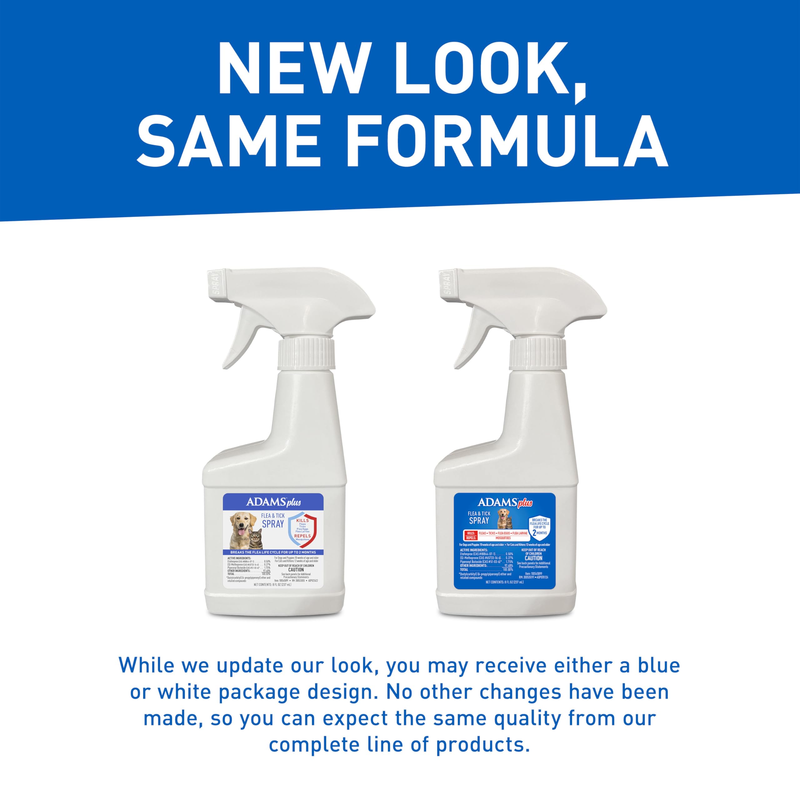 ADAMS Plus Flea & Tick Spray with Precor for Dogs and Cats; Kills Fleas, Flea Eggs, Flea Larvae, Ticks, and Repels Mosquitoes fo