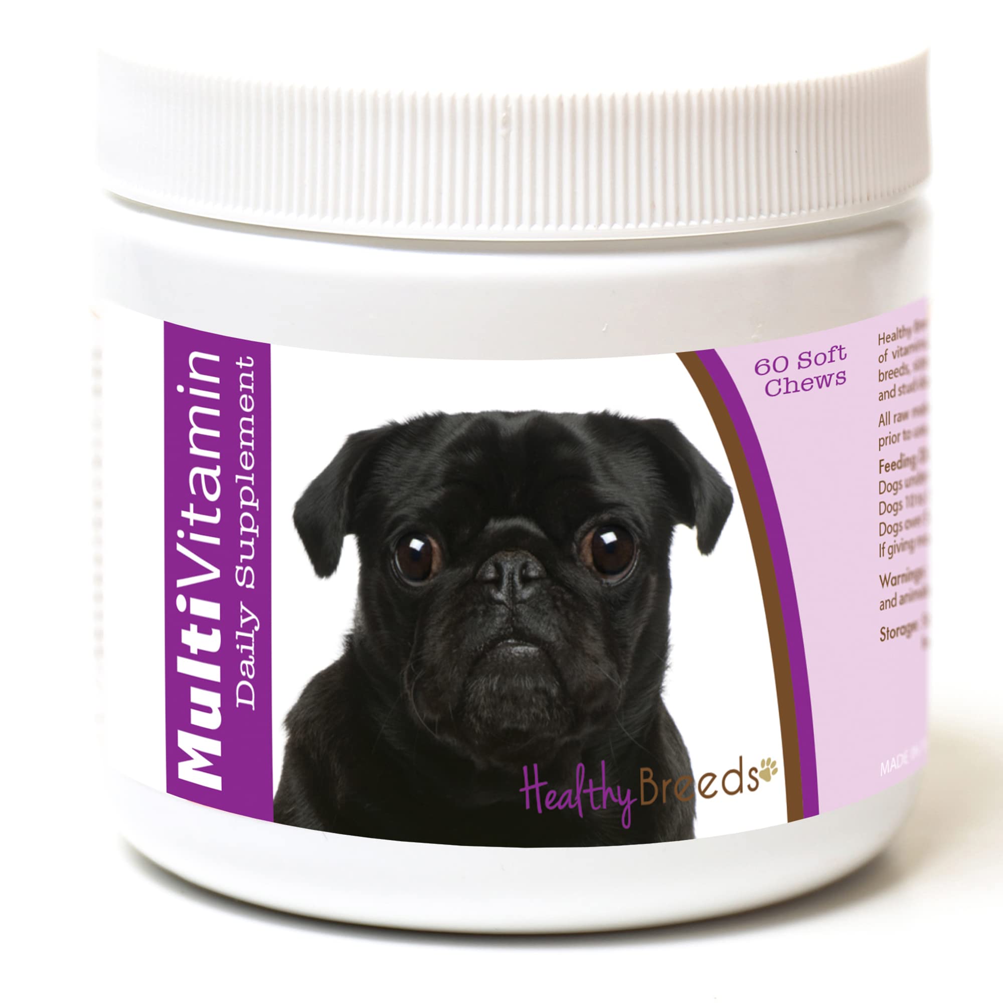 Healthy Breeds Pug Multi-Vitamin Soft Chews 60 Count