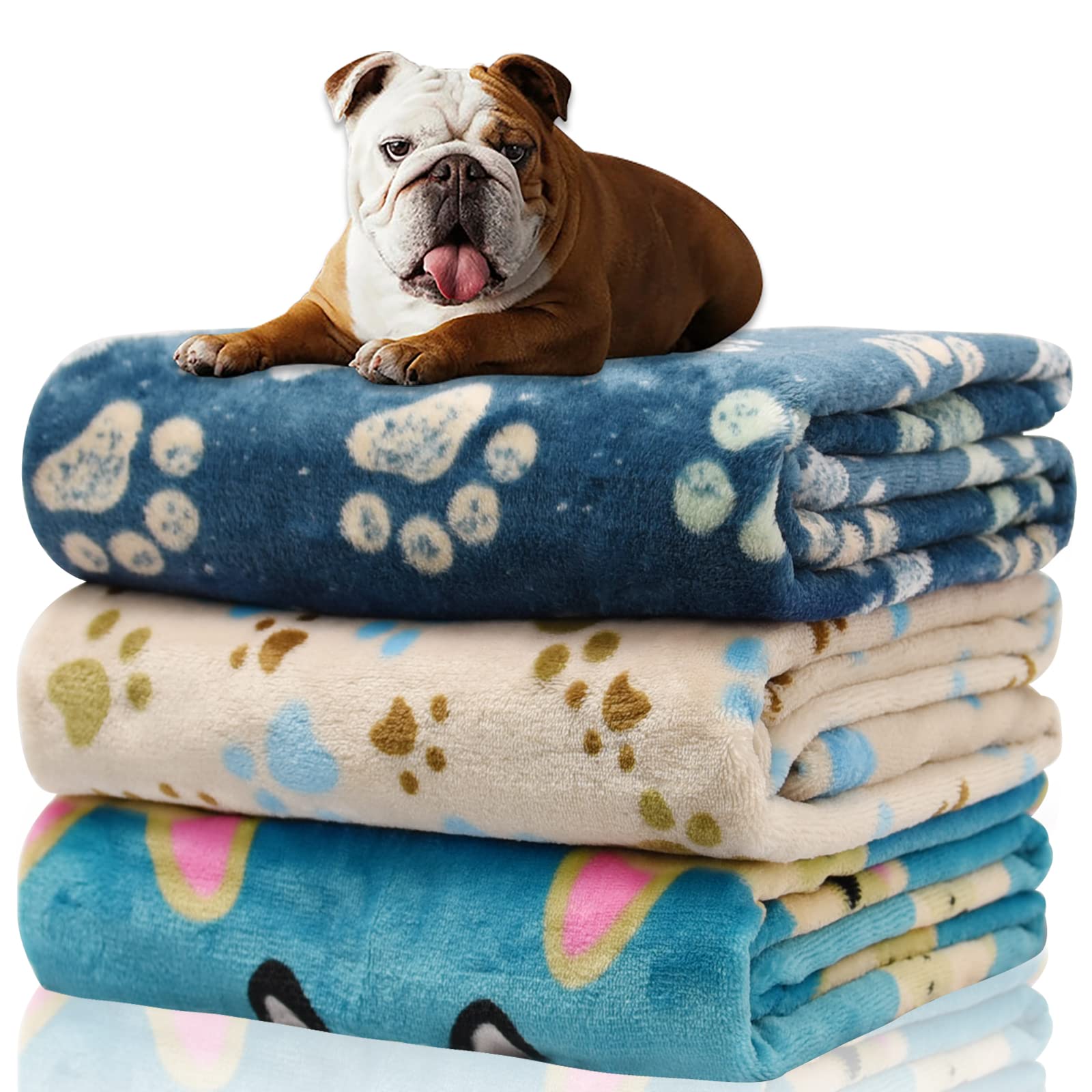 1 Pack 3 Blankets For Dogs Blankets For Medium Dogs Medium Dog Blanket Super Soft Fluffy Premium Fleece Pet Blanket Flannel Throw For Dog Puppy Cat Paw Blanket(30X20 Inch)