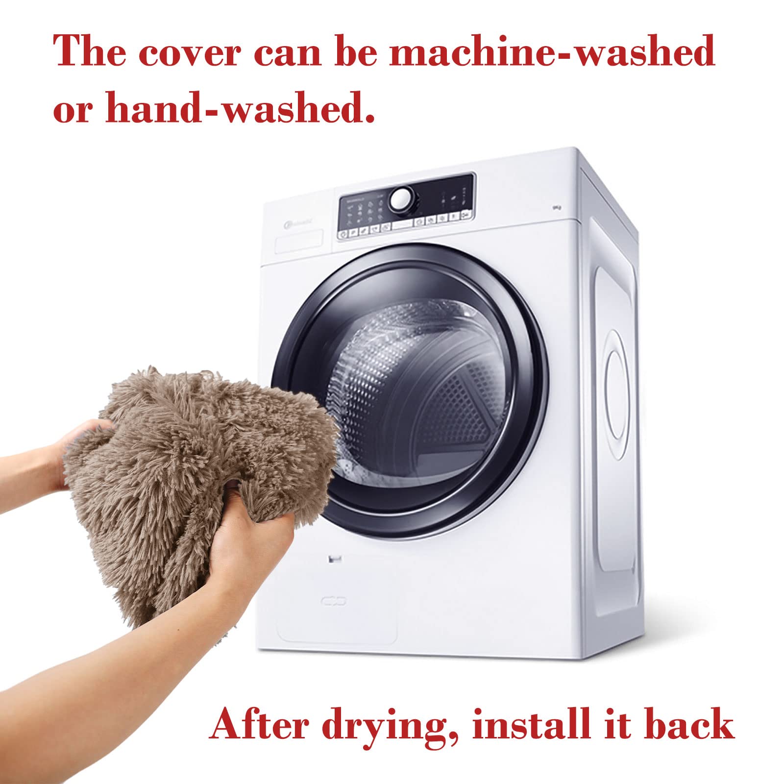 Calming Dog Bed Fluffy Plush Dog Mat For Furniture Protector With Removable Washable Cover For Large Medium Small Dogs And Cats (Medium(41X37X6), Camel)