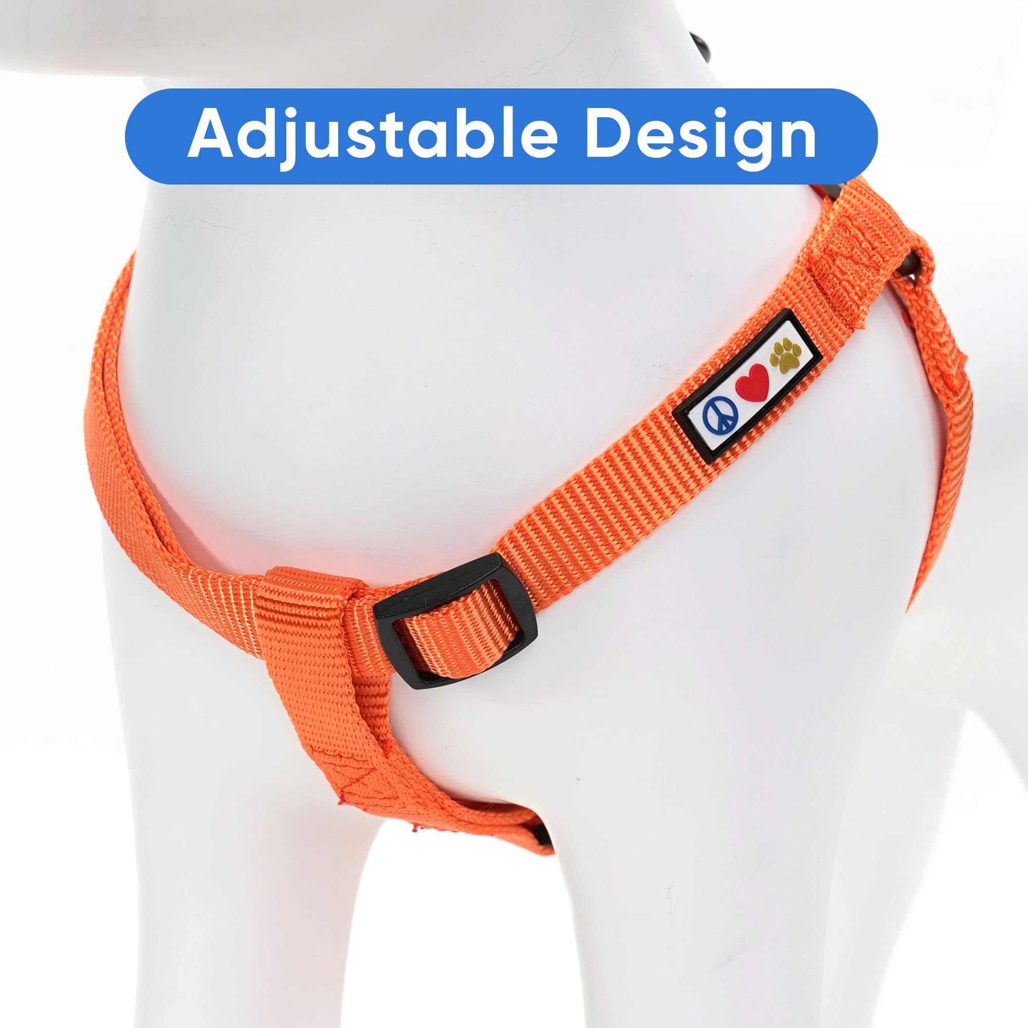 Pawtitas Solid Color Step in Dog Harness or Vest Harness Dog Training Walking of Your Puppy Harness Small Dog Harness Orange Dog