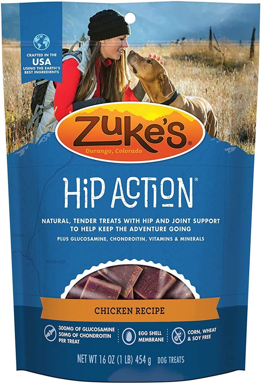 3 Pack Zuke Hip Action Hip & Joint Support Treats for Dogs 3 Flavor: (1) Roasted Beef Recipe, (1) Fresh Peanut Butter Formula, a