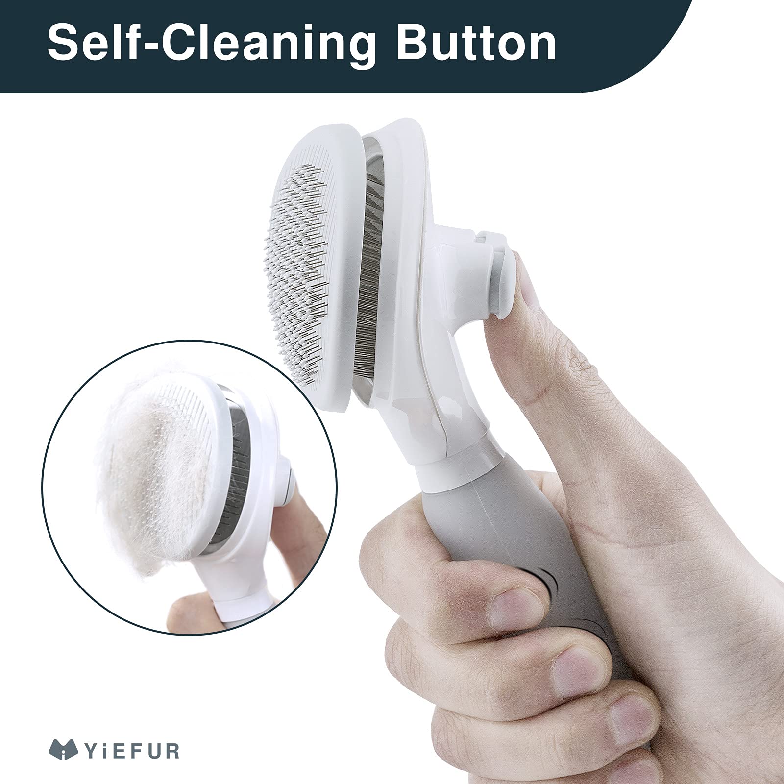 Cat Hair Brush,Cat Brush For Shedding,Soft Silicone Self Cleaning Brush For Short And Long Haired Cats For Grooming And Shedding White
