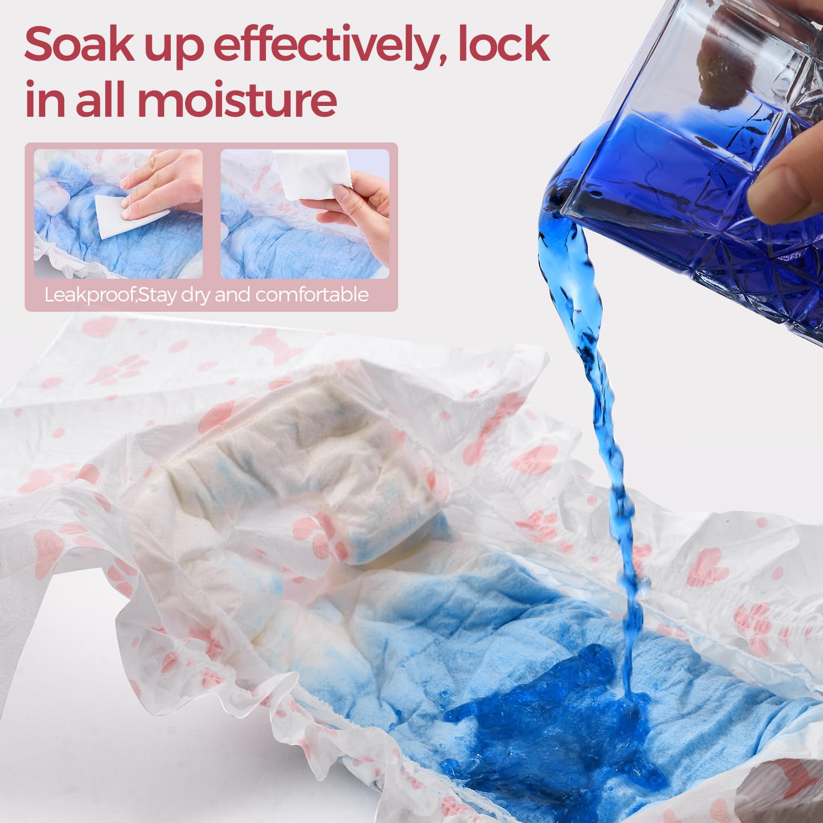 Bestle Disposable Female Dog Diapers, 40 Count, S (Waist 16.9   -19.7   ), Wetness Indicator, Ultra Protection, Leak Proof, Supe