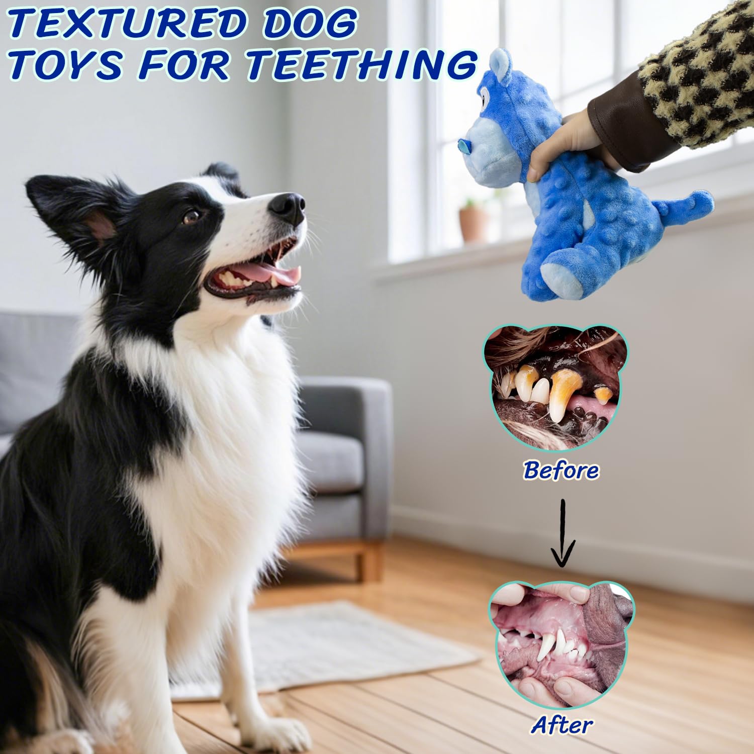 Meetyooo Squeaky Stuffed Dog Toys, Chew Toy For Large Medium Small Breeds, Plush Dog Toys To Keep Them Busy, Puppy Teething Dog