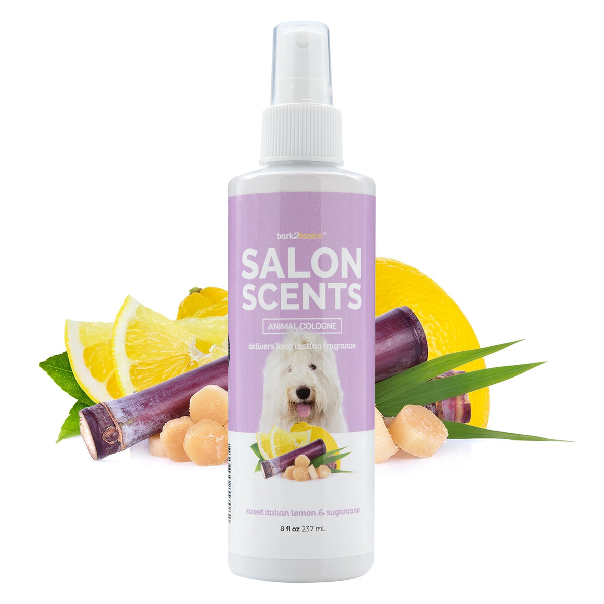 Bark2Basics Salon Scents Pet Grooming Cologne - 8 Oz, Natural Professional Perfume For Dogs And Cats, Long Lasting, Deodorizing, Made In The Usa (Sweet Italian Lemon)