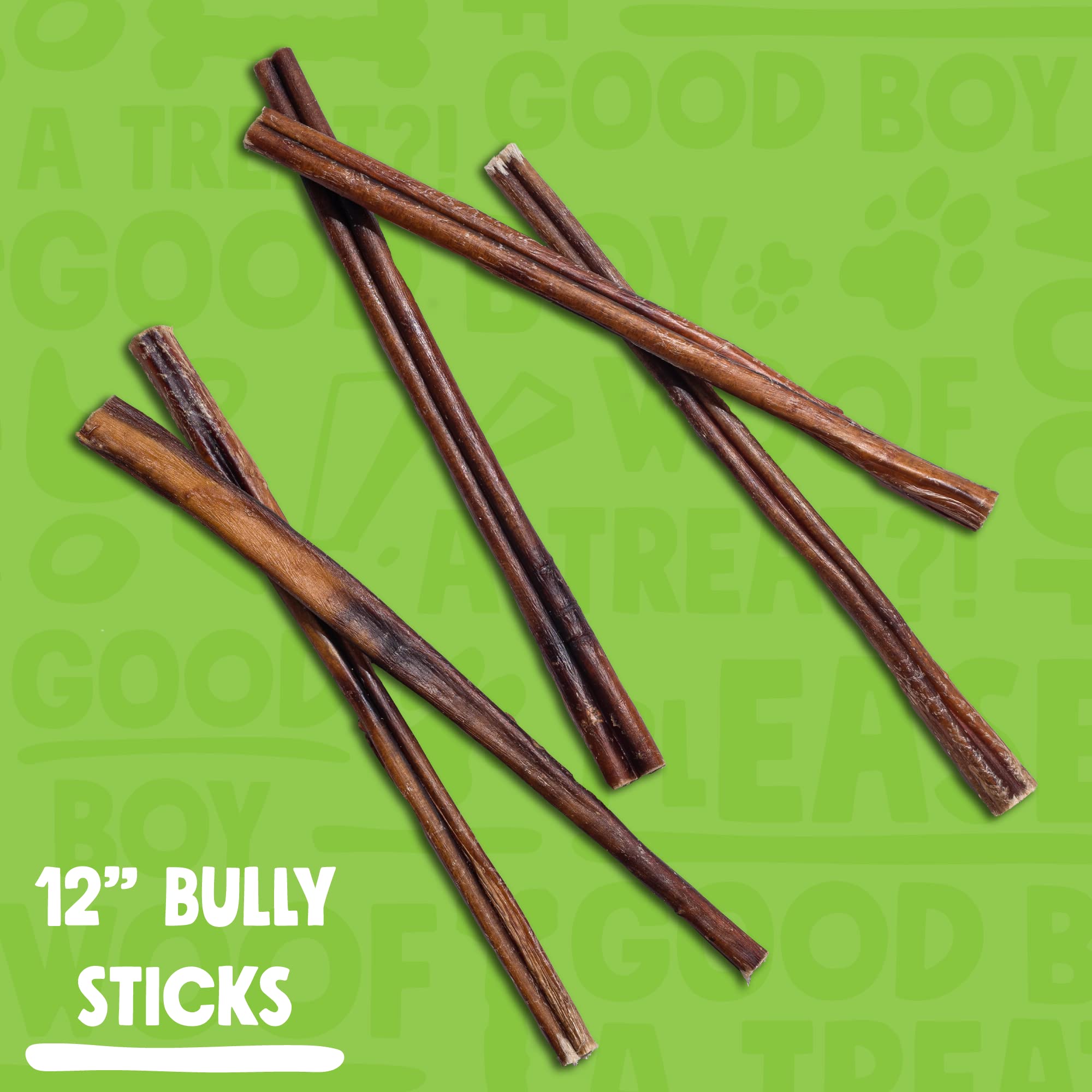 Jolly Barks Dog Bully Sticks, 6 Inch Chew Treats for Medium Dogs, Odorless, 5 Pack