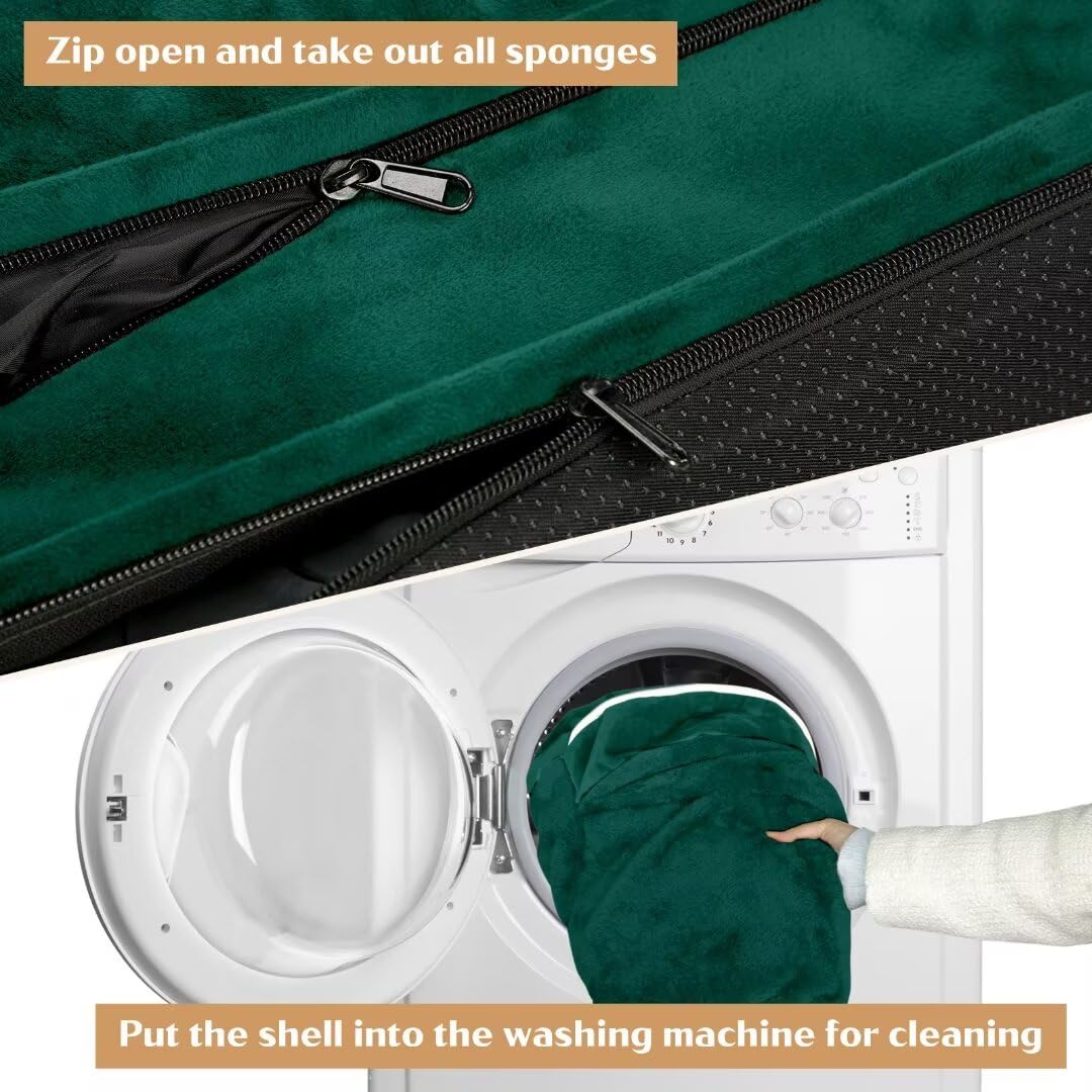Comfort Expression Extra Large Dog Beds Jumbo Breed, Orthopedic Dog Bed Waterproof, Pv Washable Dog Sofa Bed With Removable Cover & Non-Slip Bottom(Jumbo,Emerald)