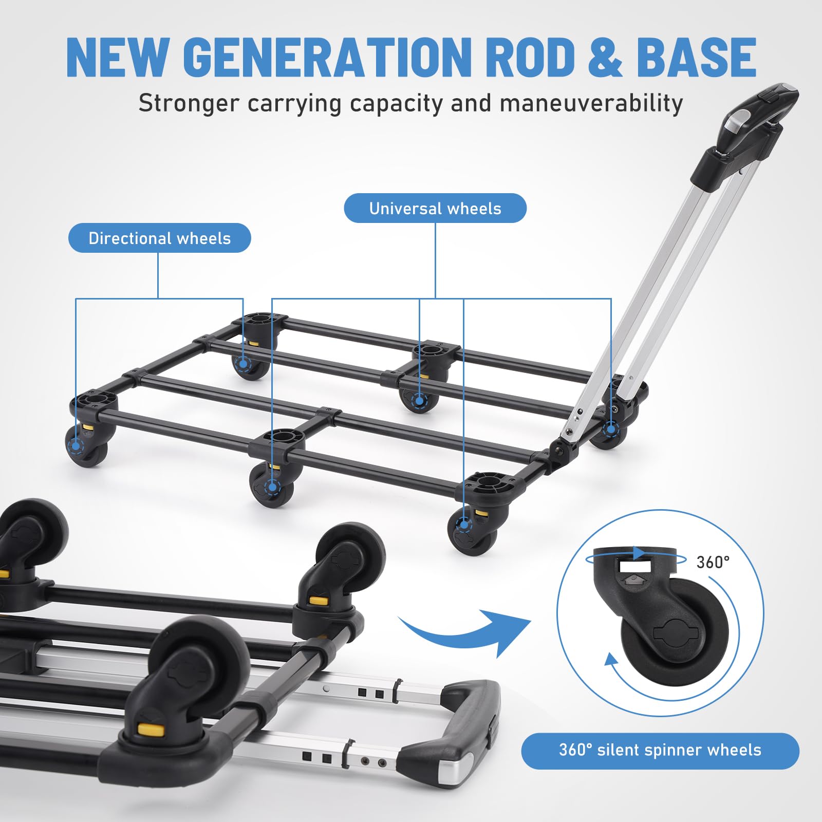 Hovono Extra Large Double Pet Carrier With Wheels For Small Dogs And All-Breed Cats, Cat Rolling Carrier For 2 Cats, Support Up