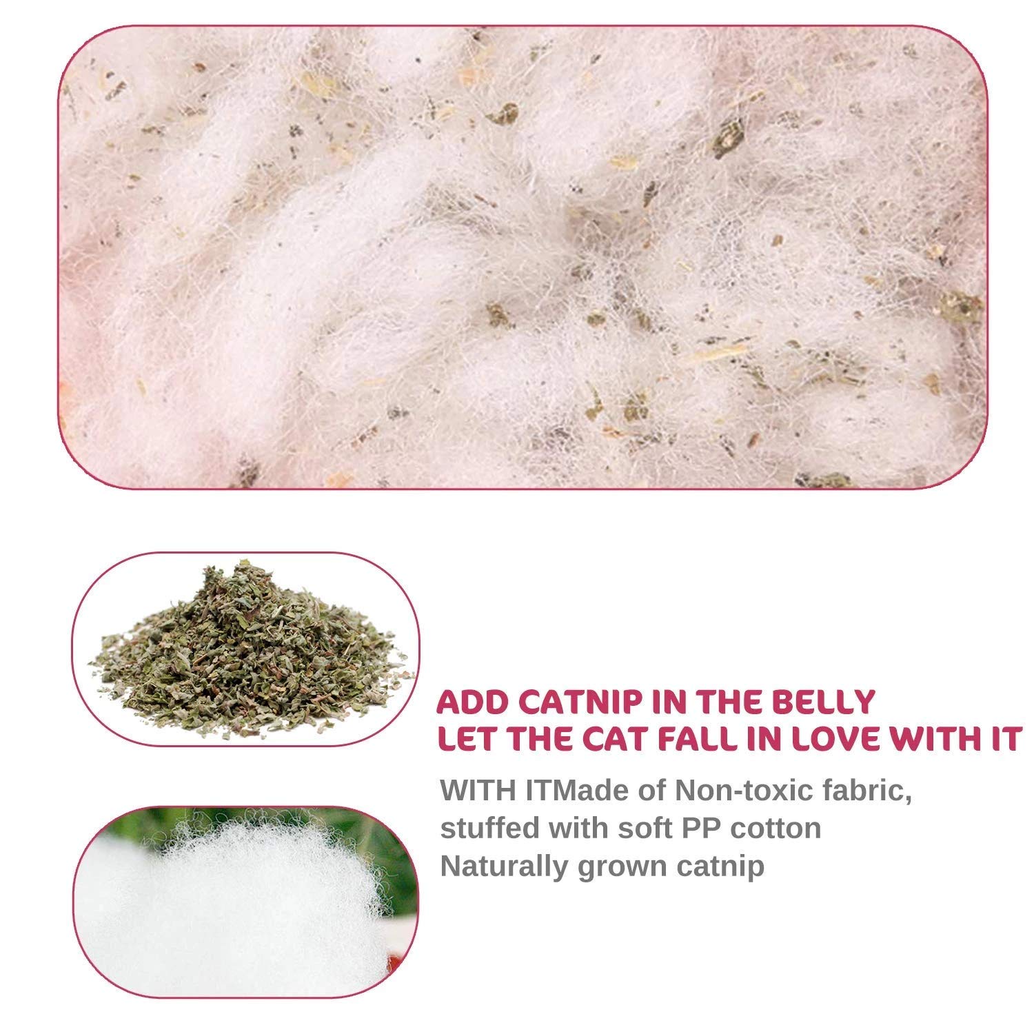 Legendog 5Pcs Catnip Toy, Cat Chew Toy Bite Resistant Catnip Toys For Cats,Catnip Filled Cartoon Mice Cat Teething Chew Toy (Multicolor1)