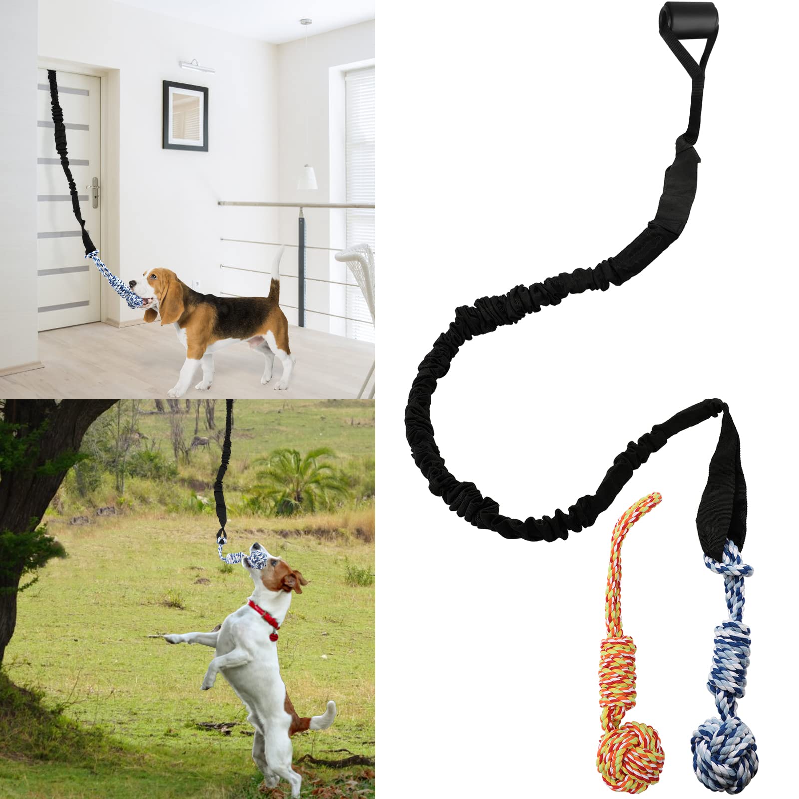 Qingfangli Spring Pole Dog Rope Outdoor Tug Of War Toy For Pitbull Medium To Large Dogs Bungee Hanging Exercise Ropes Muscle Bui