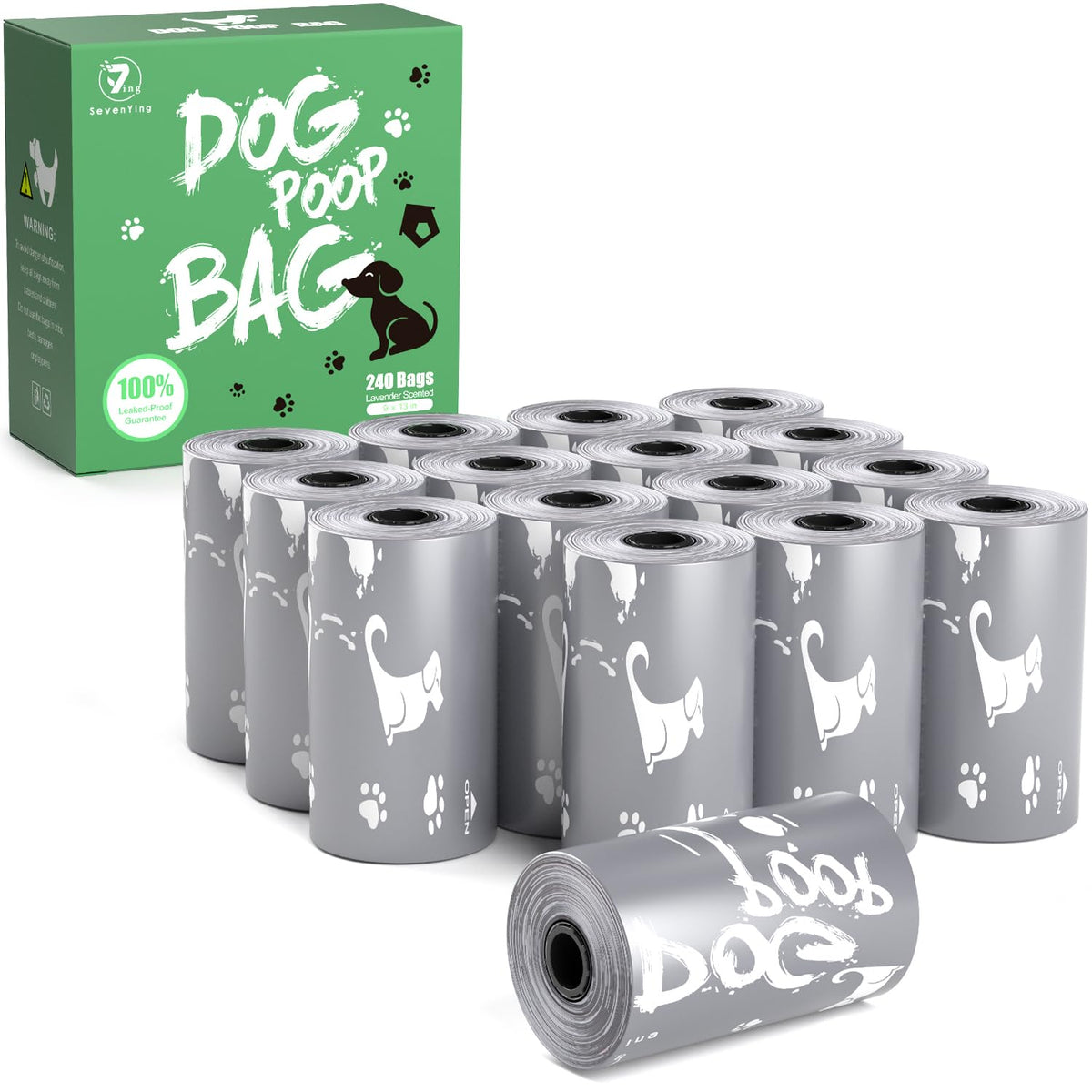 SevenYing Dog Poop Bags Scented, 240 Counts Dog Waste Bags, Extra Thick Poop Bags for Dogs, Leak Proof Doggy Poop Bags