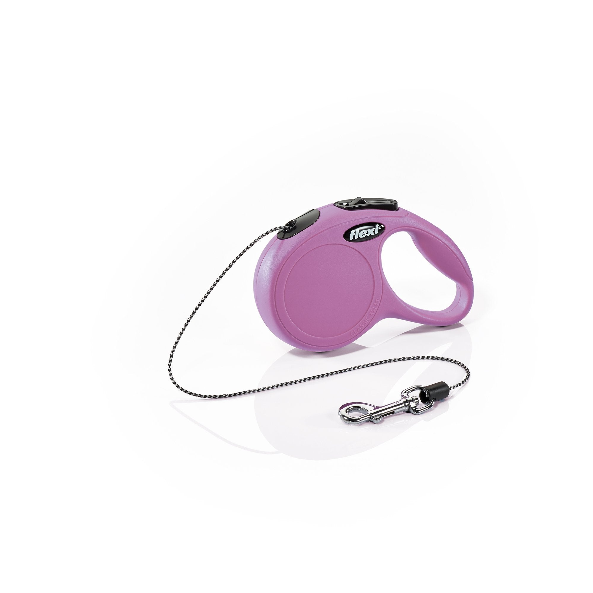 Flexi New Classic Retractable Dog Leash (Cord), 10 Ft, Extra Small, Pink