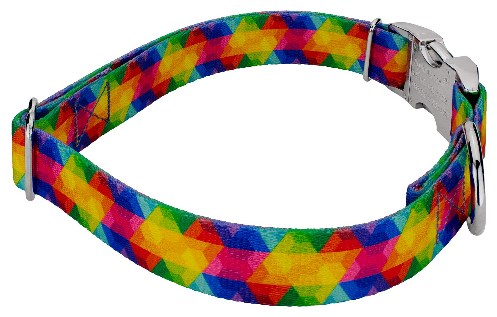 Country Brook Petz - Premium Kaleidoscope Dog Collar & Leash - Groovy Collection Featuring Far Out Designs (1 Inch, Large)