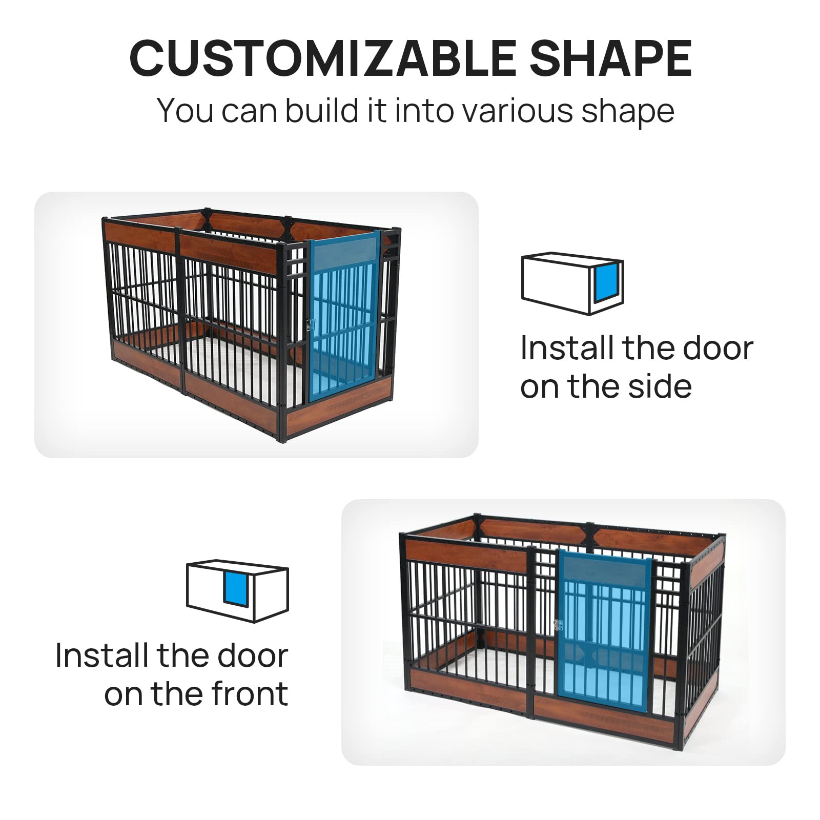 RYpetmia Heavy Duty Indoor Dog Playpen, 31.5" Height, Mahogany Furniture Style, Safe & Sturdy Puppy Pen