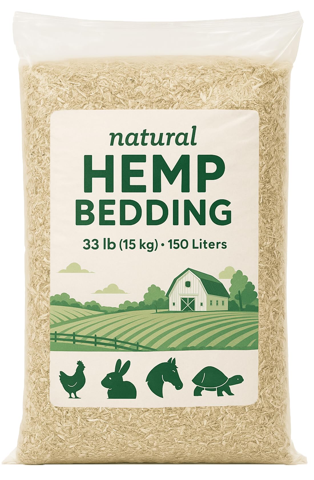 CountryMax Super Absorbent Hemp Bedding - 33 lb Bag (150L / 5.2 cu ft) - Low Dust, Natural Odor Control, Eco-Friendly Pet Beddin