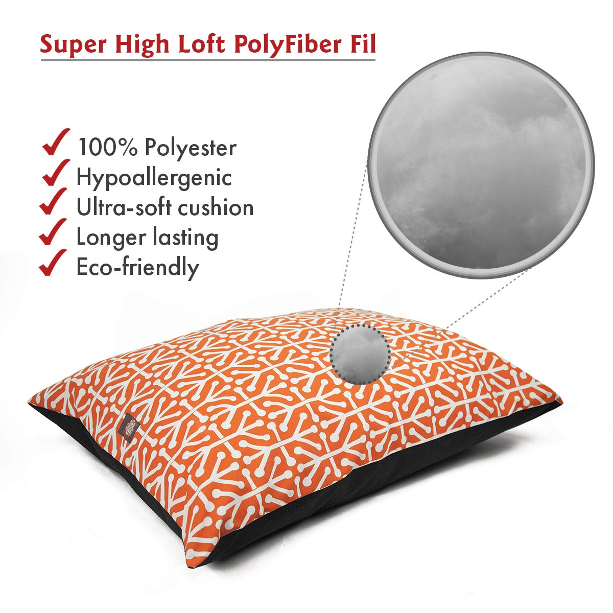 Majestic Pet Rectangle Medium Dog Bed Washable - Non Slip Comfy Pet Bed - Dog Crate Bed Super Value Pillow Dog Bed - Dog Kennel