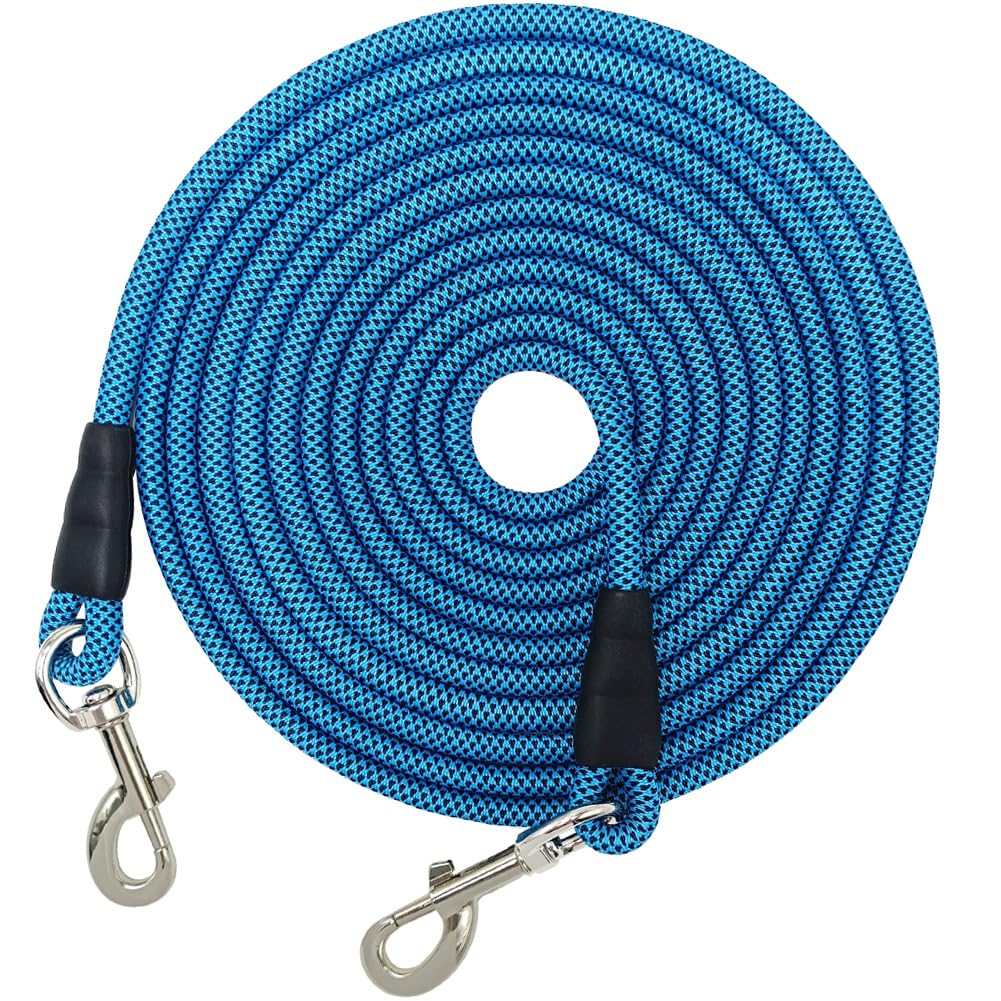 Yucforen Check Cord Dog Tie Out Long Rope Leash For Dog Training 15Ft 20Ft 26Ft 40Ft 60Ft 75Ft Obedience Recall Training Agility Lead For Large Medium Small Dogs Training, Camping, Playing, Backyard