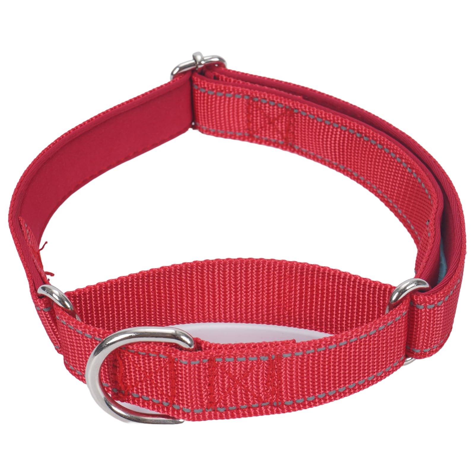 SGODA Martingale Dog Collar, Reflective Nylon Padded Dog Training Collars for Large Dogs, Red L