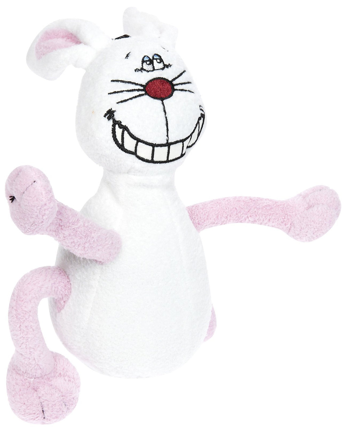 Multipet Deedle Dude Singing White Rabbit Plush Dog Toy, 8-Inch