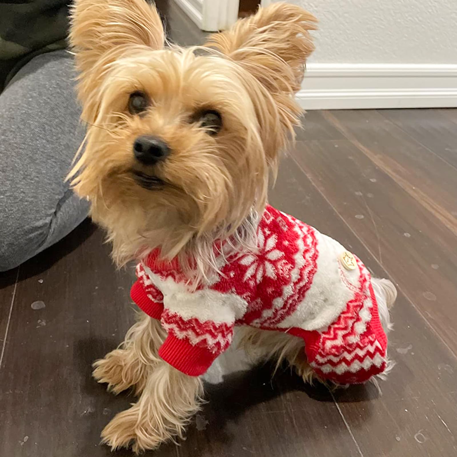 Kyeese Dog Pajamas Christmas Dog Pjs For Small Dogs Snowflake Holiday Dogs Onesie Soft Fleece