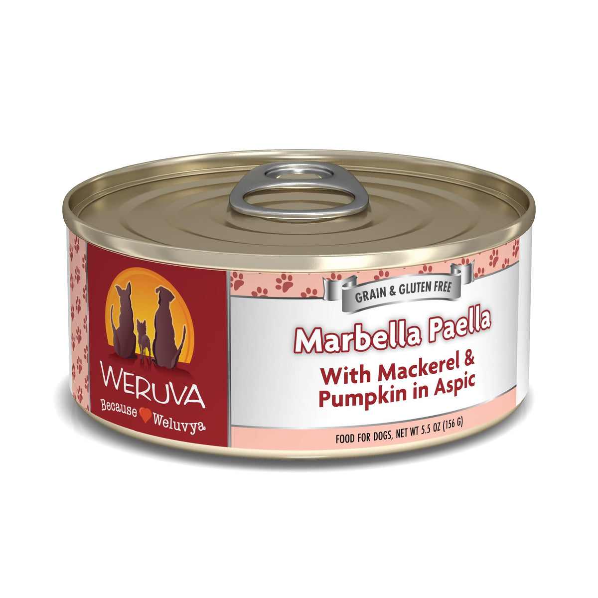 Weruva Classic Dog Food, Marbella Paella With Mackerel & Pumpkin In Aspic, 5.5Oz Can (Pack Of 24)