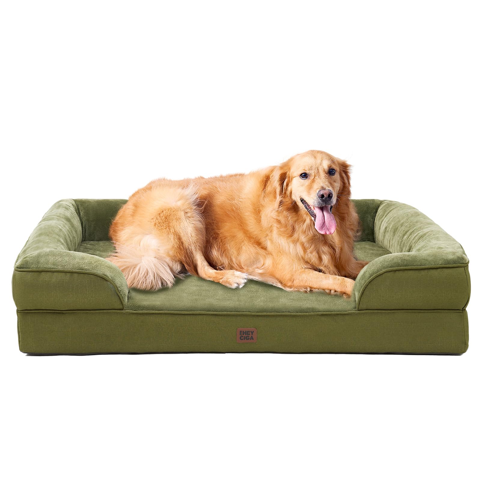 EHEYCIGA Orthopedic Dog Beds for Extra Large Dogs 44x32Inch, Waterproof Memory Foam XL Pet Bed with Sides, Non-Slip and Egg-Crat