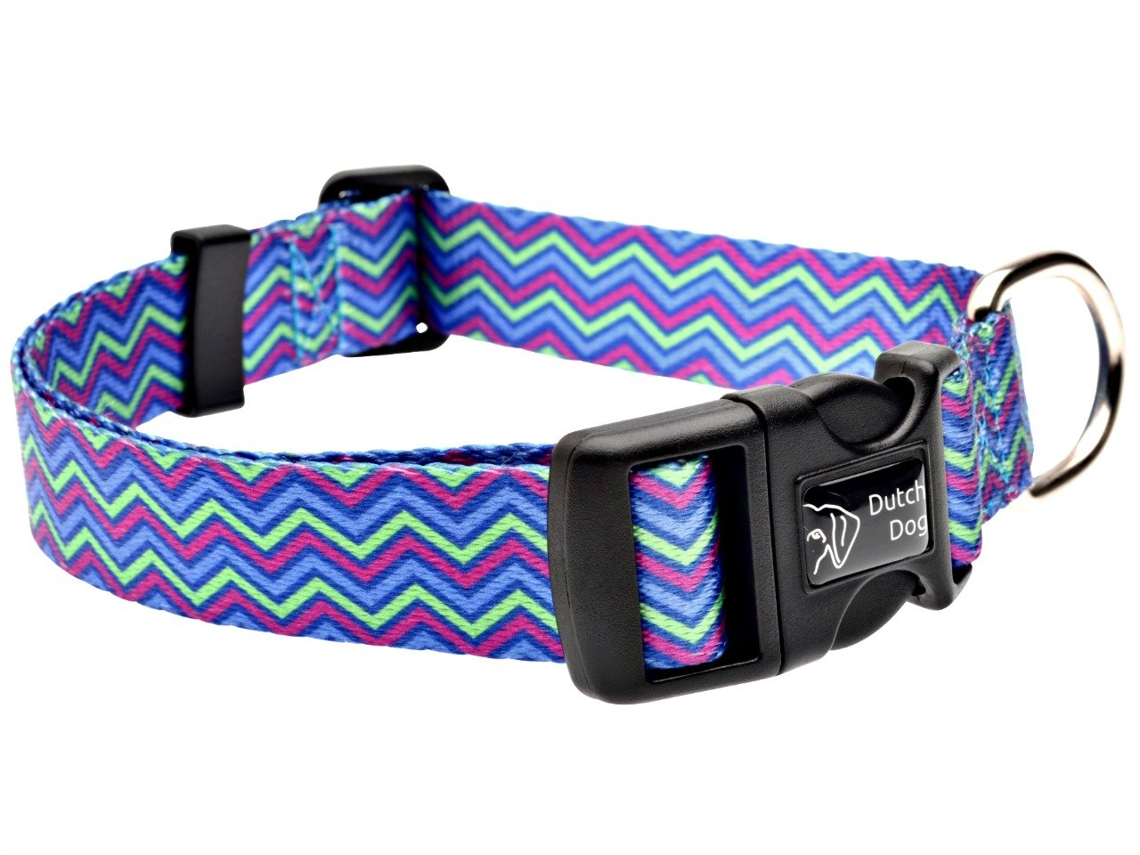 Doggyride Fashion Dog Collar, 20 By 25-Inch, Heightened Hyacinth, Blue/Lime