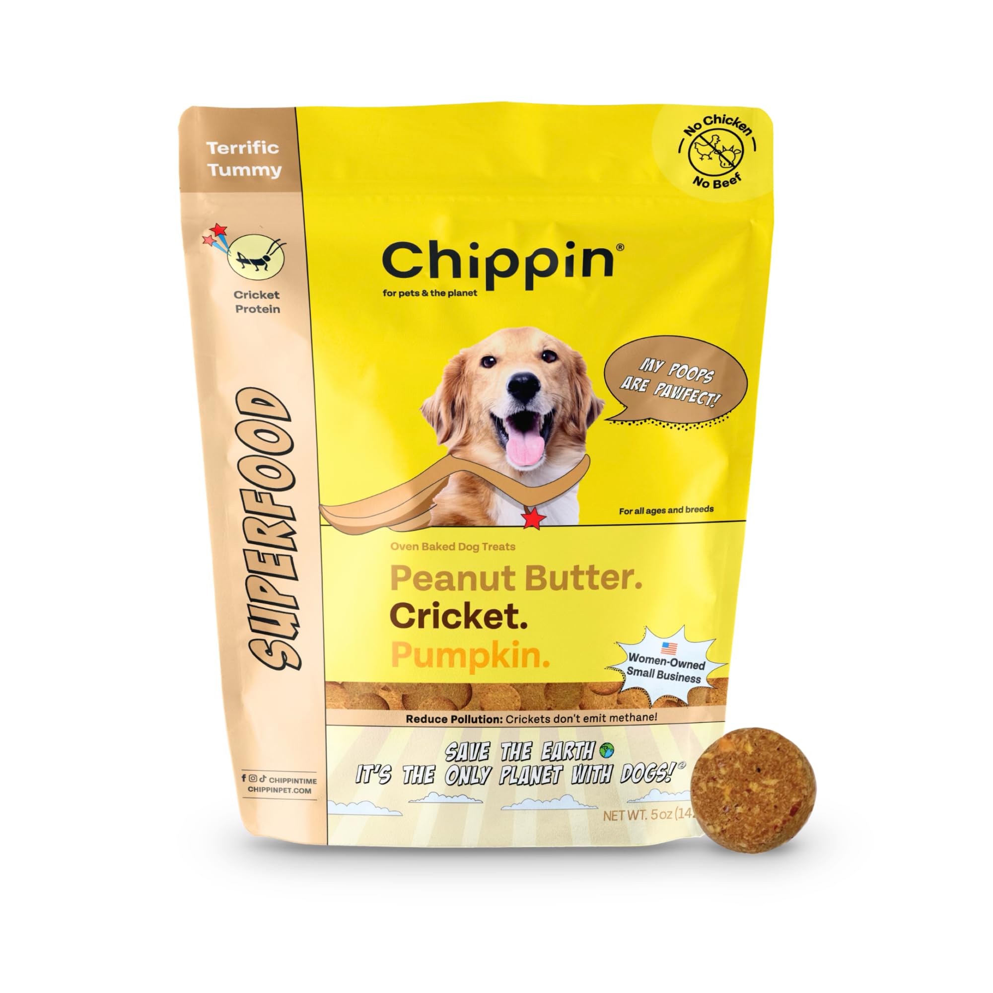 Peanut Butter Dog Treats, Healthy Puppy Treat, Pumpkin, Cricket, Gift for Pet Lovers, Natural Dog Snacks, Hypoallergenic, Gut-He