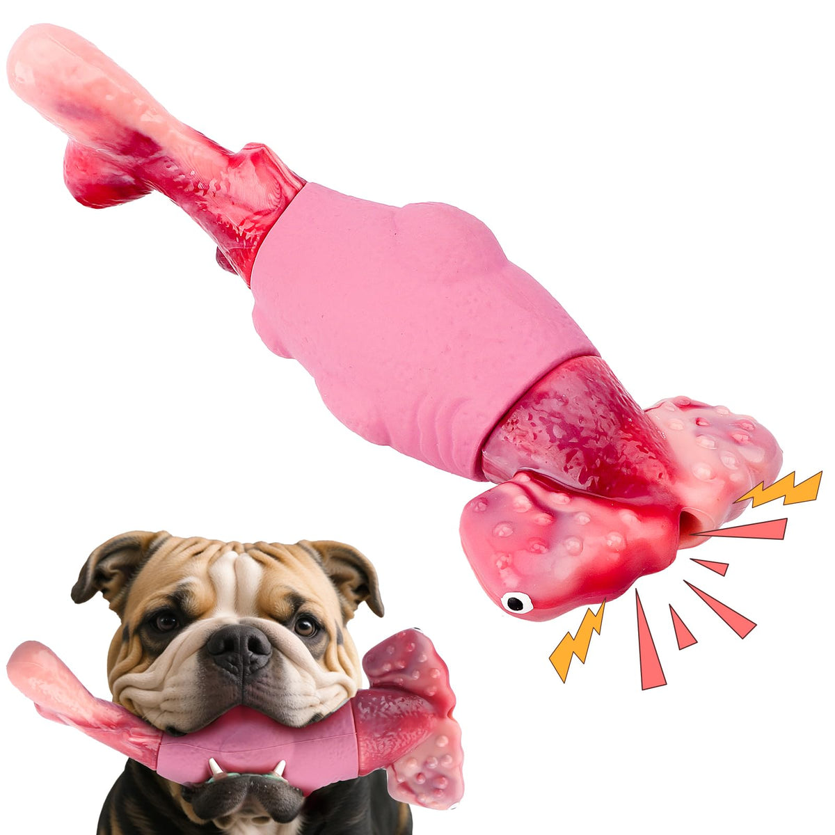 Bikiisen Dog Toys For Aggressive Chewers, Interactive Dog Chew Toy For Large Dogs, Indestructible Squeaky Toys To Keep Them Busy