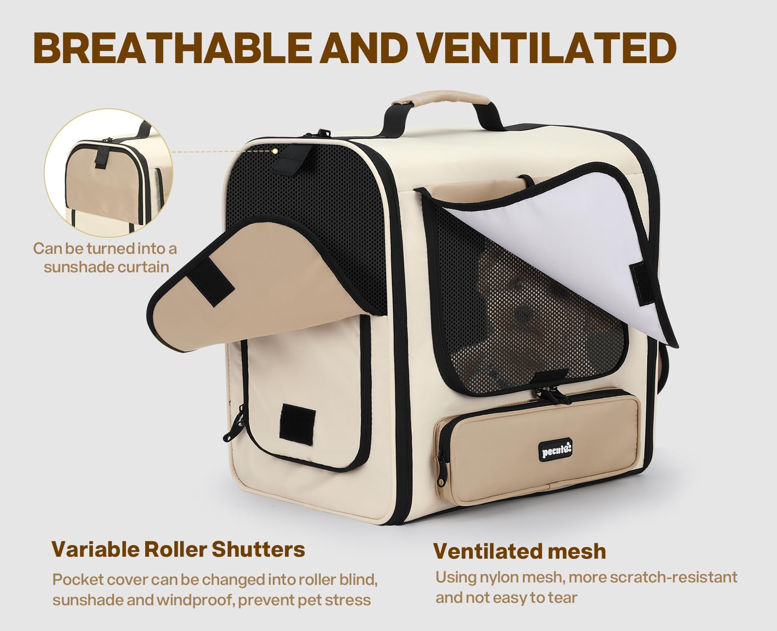 Pecute Cat Carrier Backpack Pet Carrier Backpack Widen Large Space, Stable Pet Backpack For Cat Small Dog, Ventilated Pet Backpa